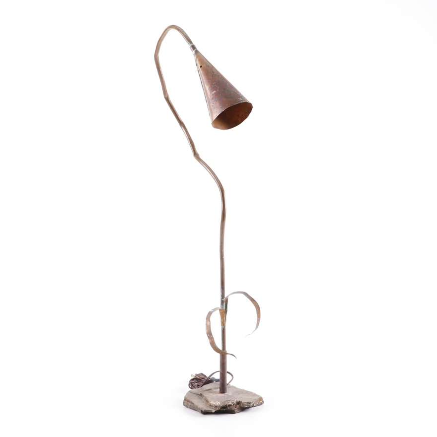 Handcrafted Copper Folk Art Lamp