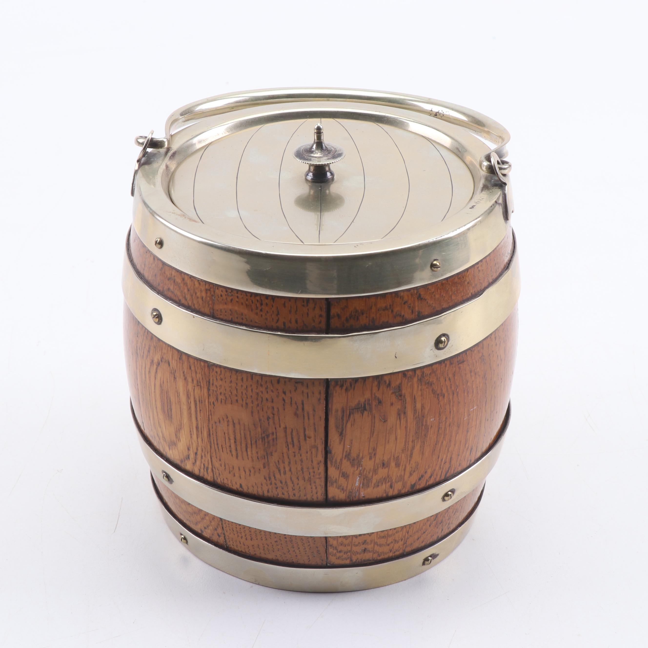 H.C. & Co. Silver Plate and Oak Ice Bucket