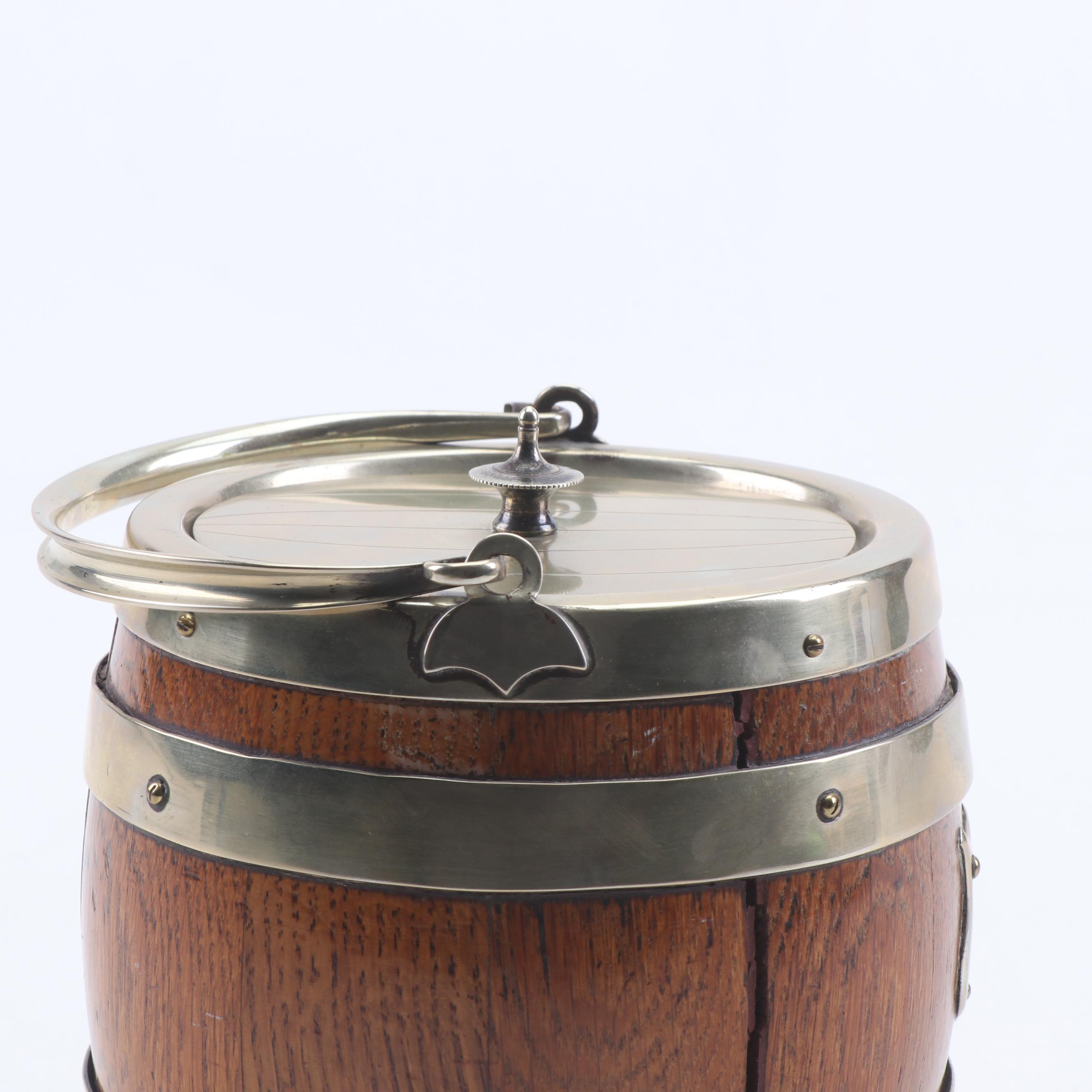 H.C. & Co. Silver Plate and Oak Ice Bucket