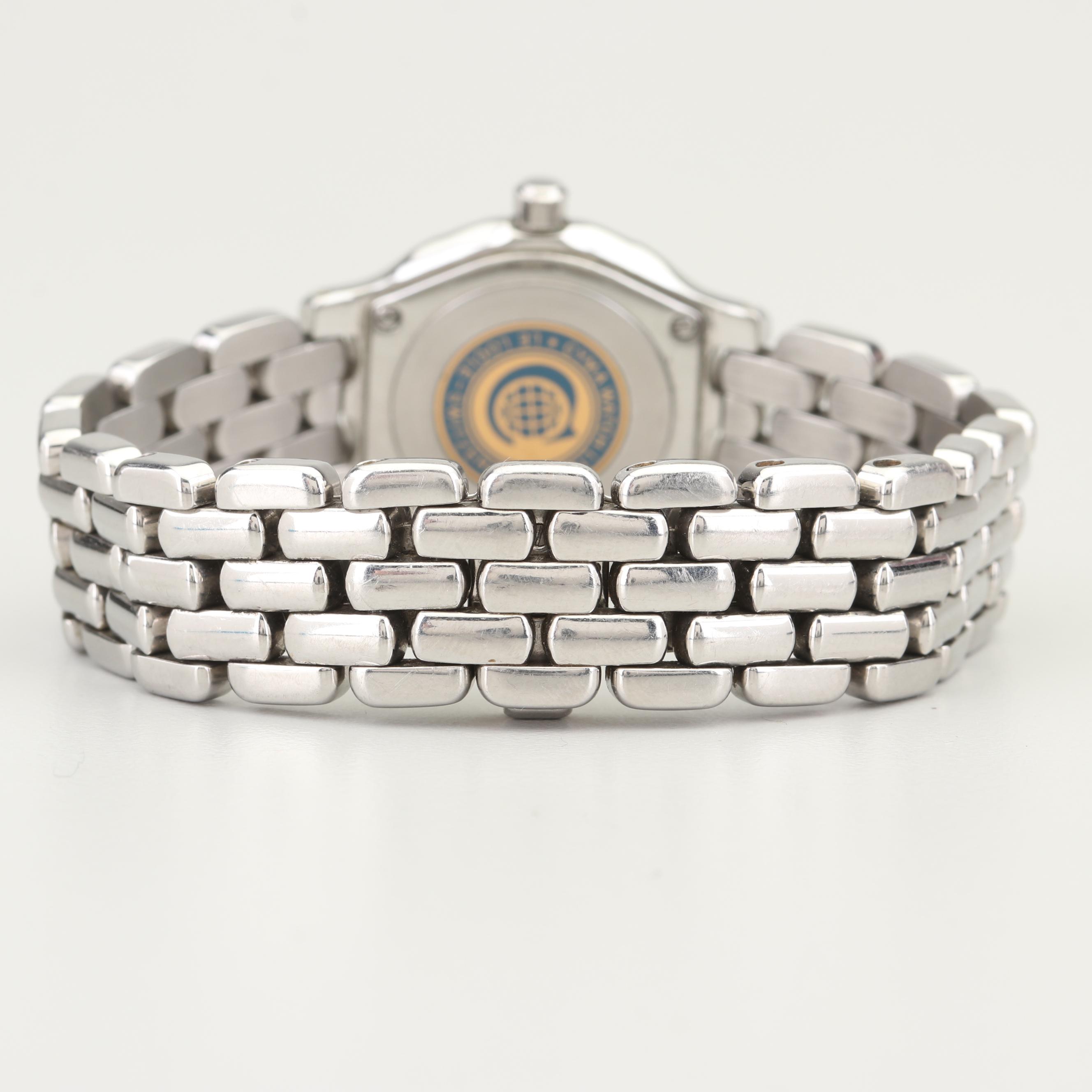 Cyma Stainless Steel Watch with Diamond and Mother of Pearl Dial