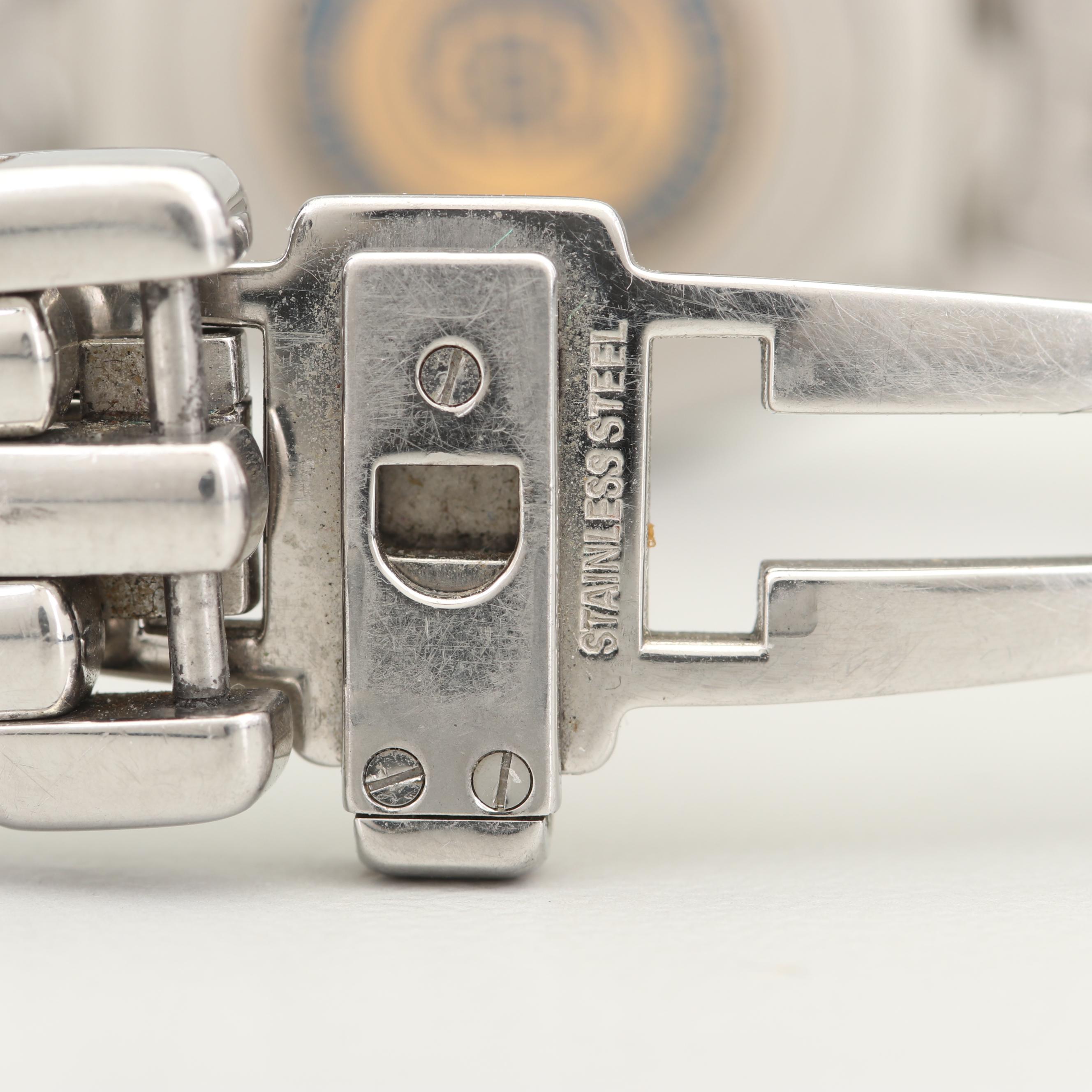 Cyma Stainless Steel Watch with Diamond and Mother of Pearl Dial