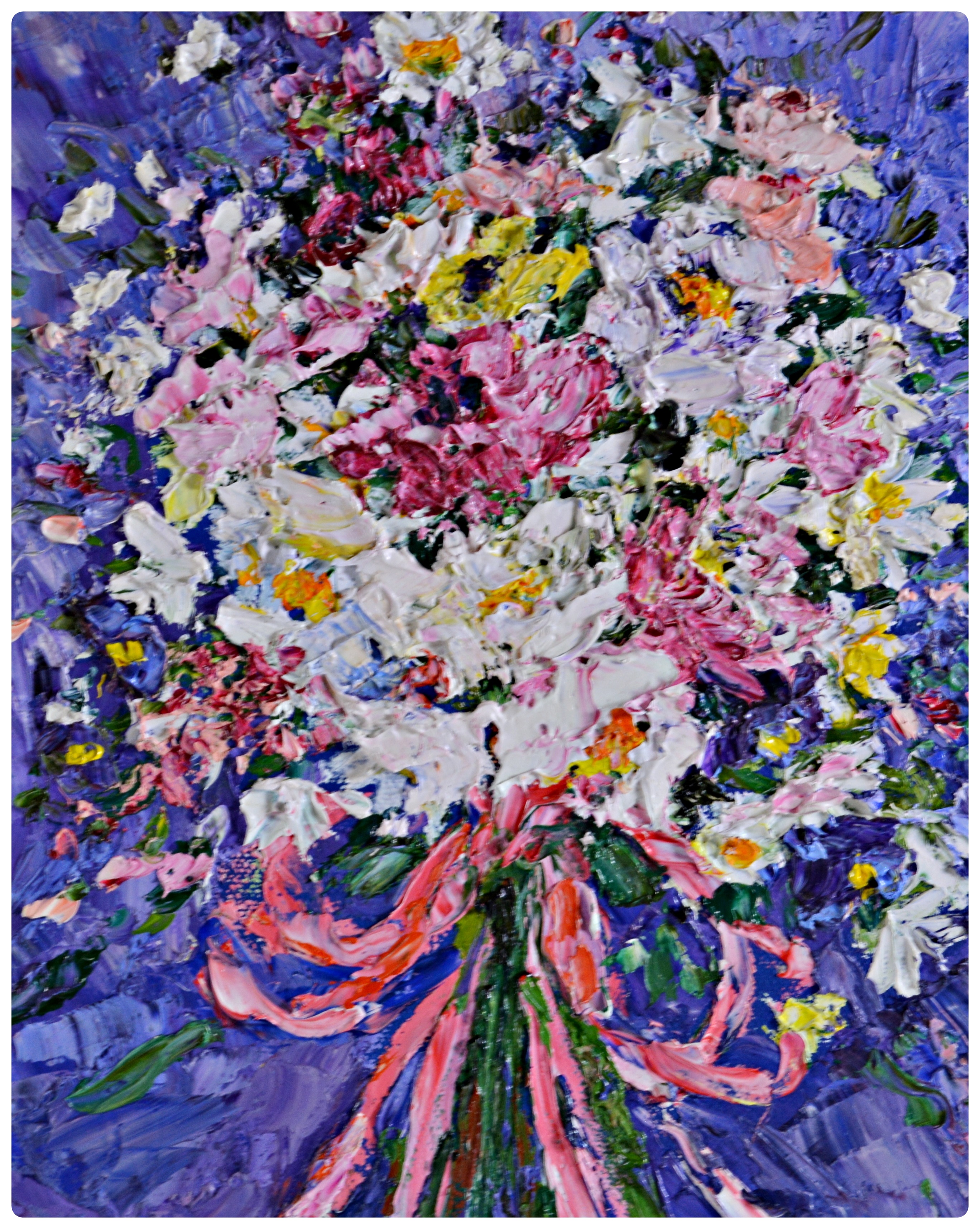 Barbara Heiman Oil Painting of a Floral Bouquet