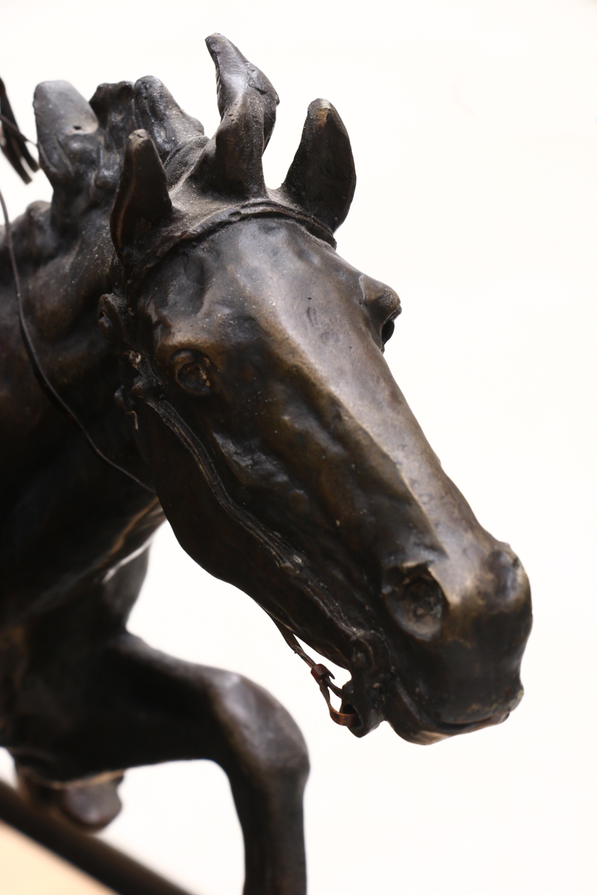 Bronze Sculpture After Frederick Remington "Coming Through the Rye"