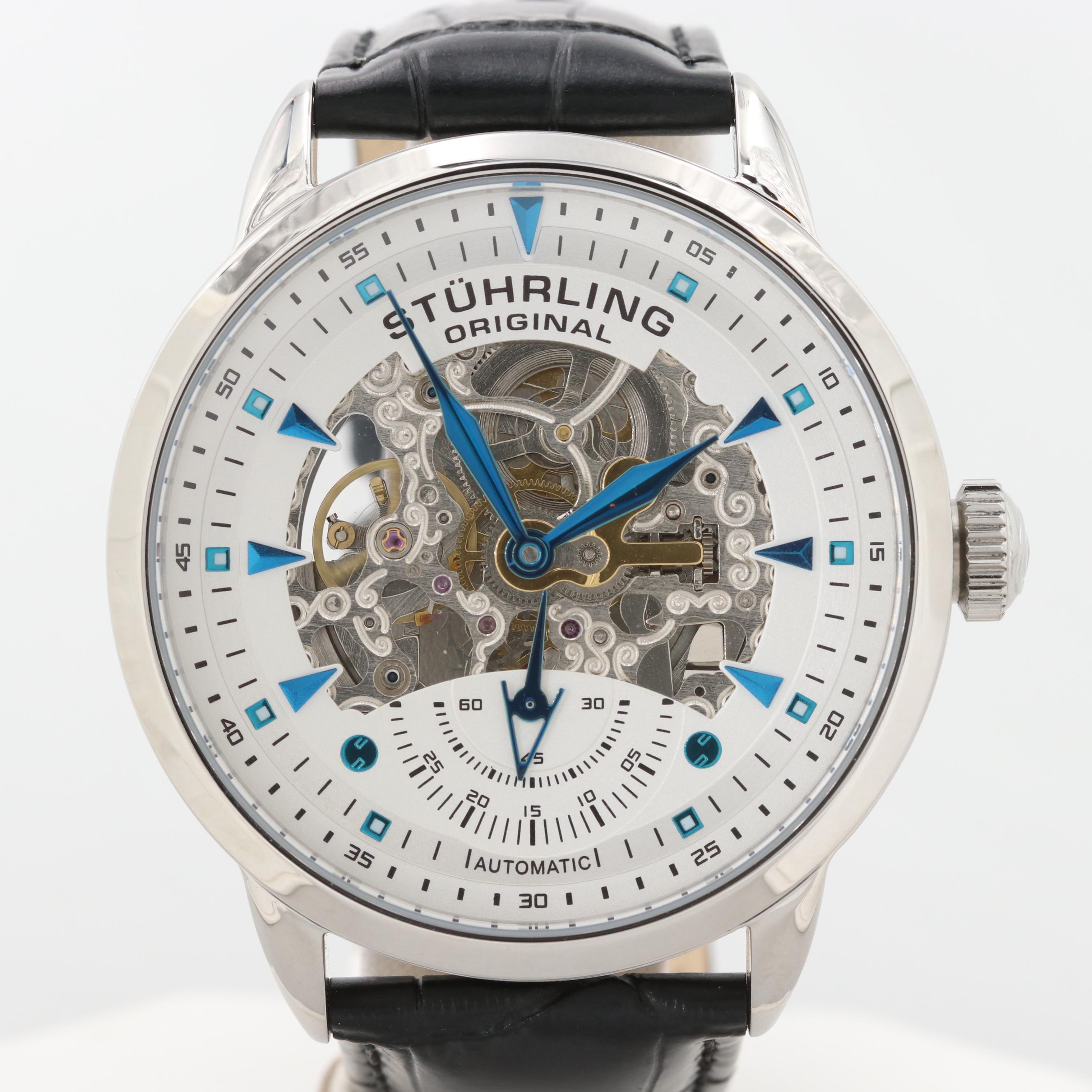 Stuhrling Skeleton Dial Stainless Steel Automatic Watch