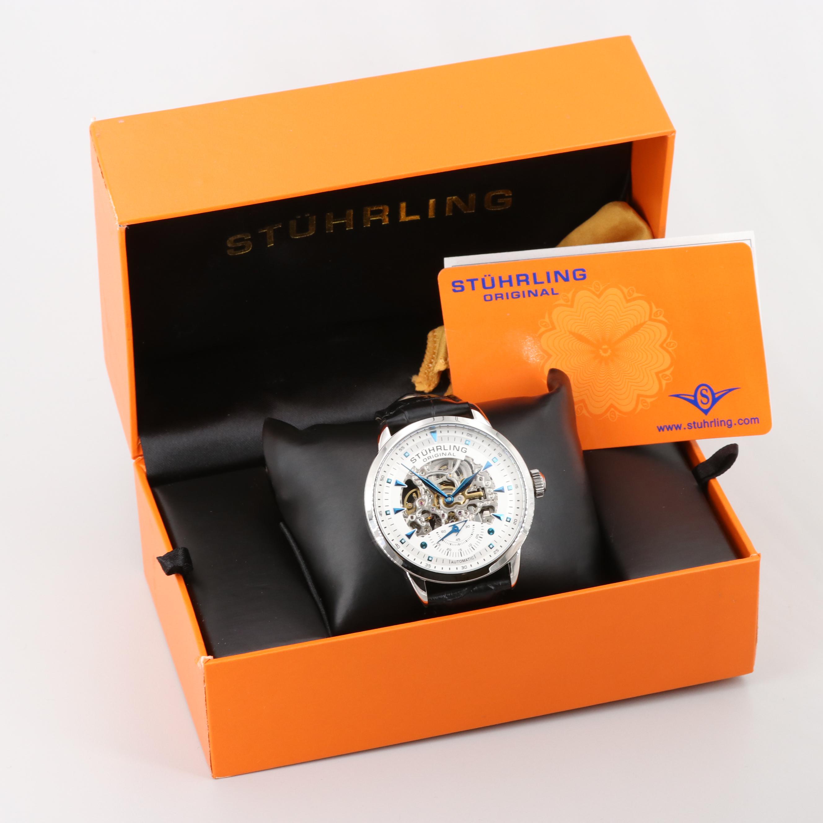 Stuhrling Skeleton Dial Stainless Steel Automatic Watch