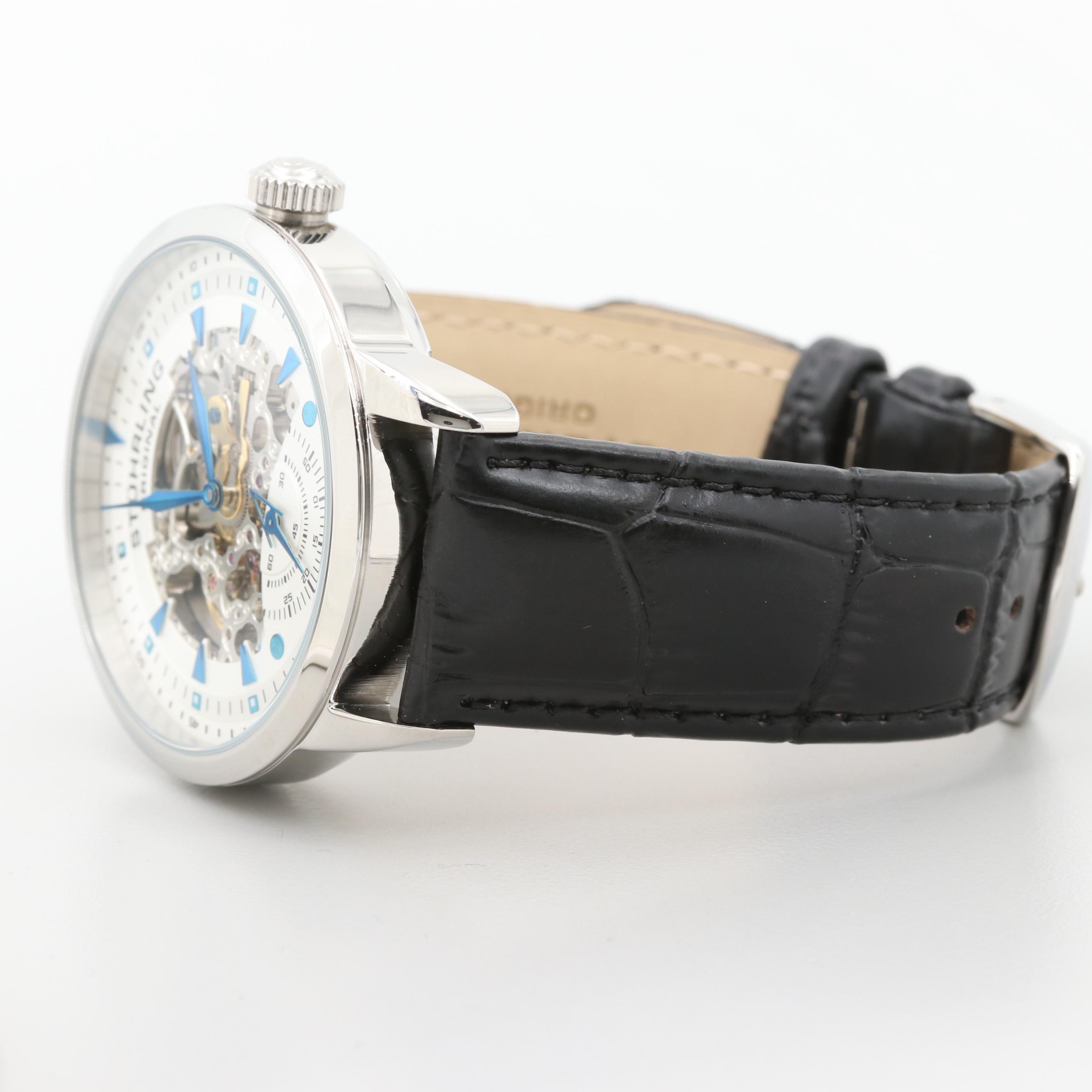 Stuhrling Skeleton Dial Stainless Steel Automatic Watch