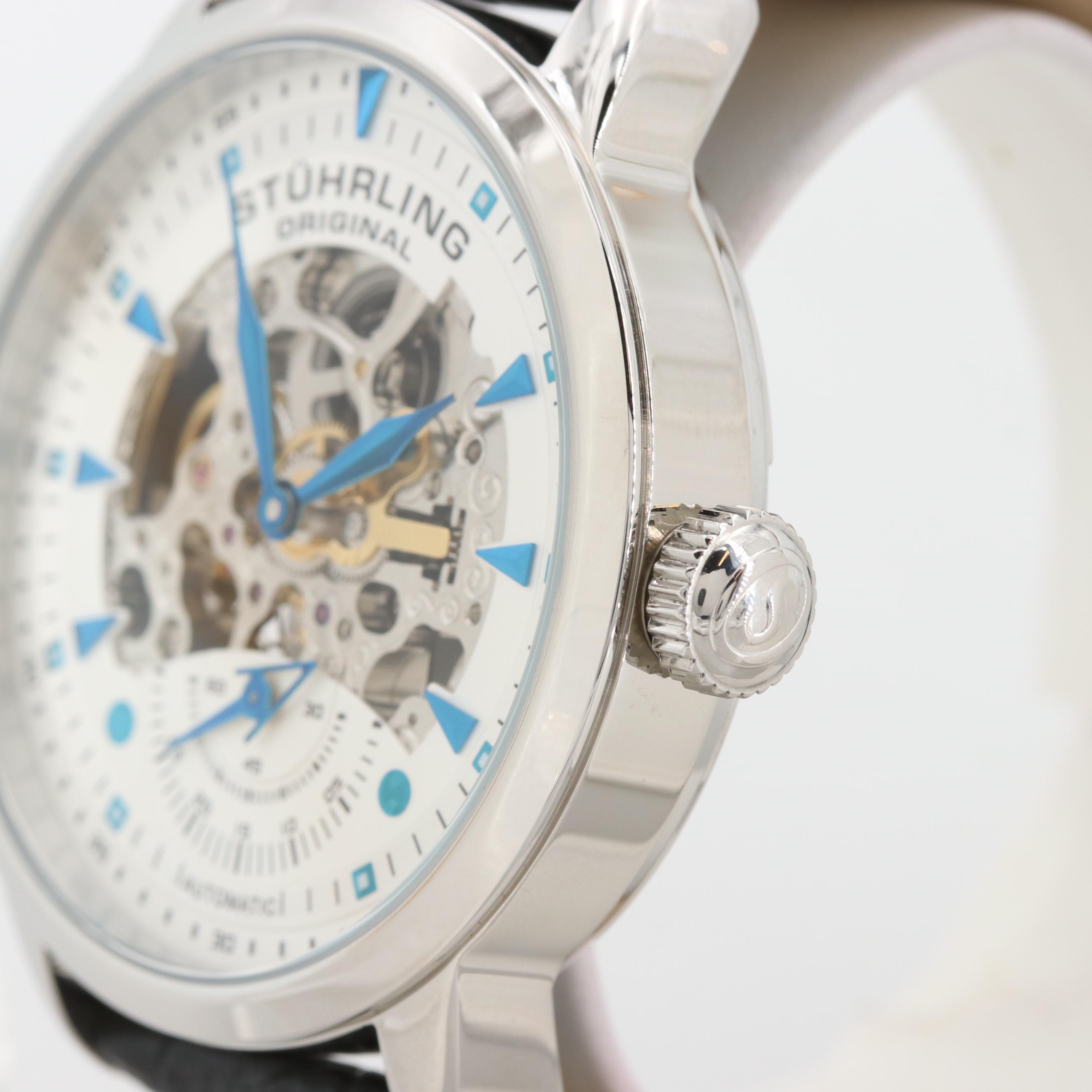 Stuhrling Skeleton Dial Stainless Steel Automatic Watch