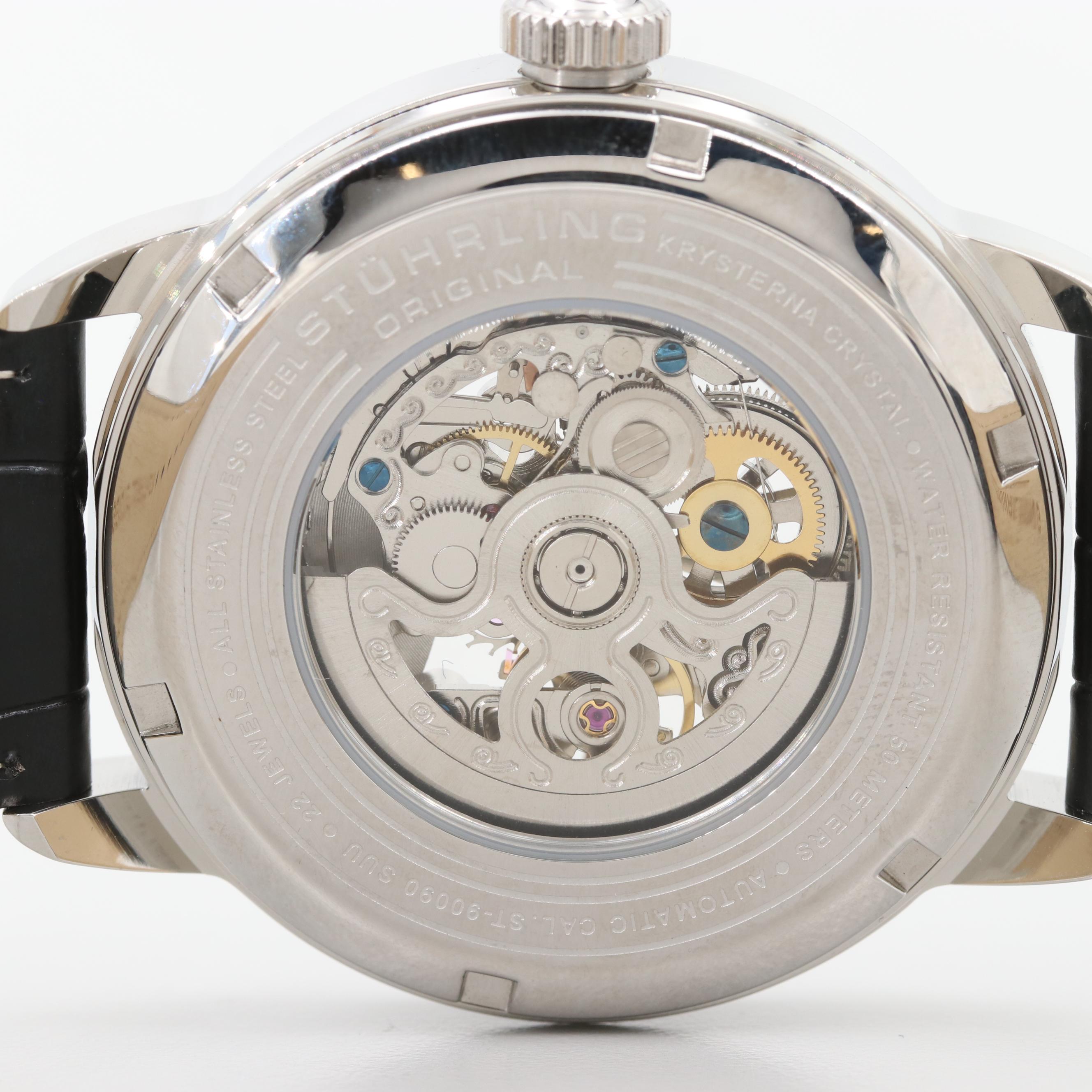 Stuhrling Skeleton Dial Stainless Steel Automatic Watch