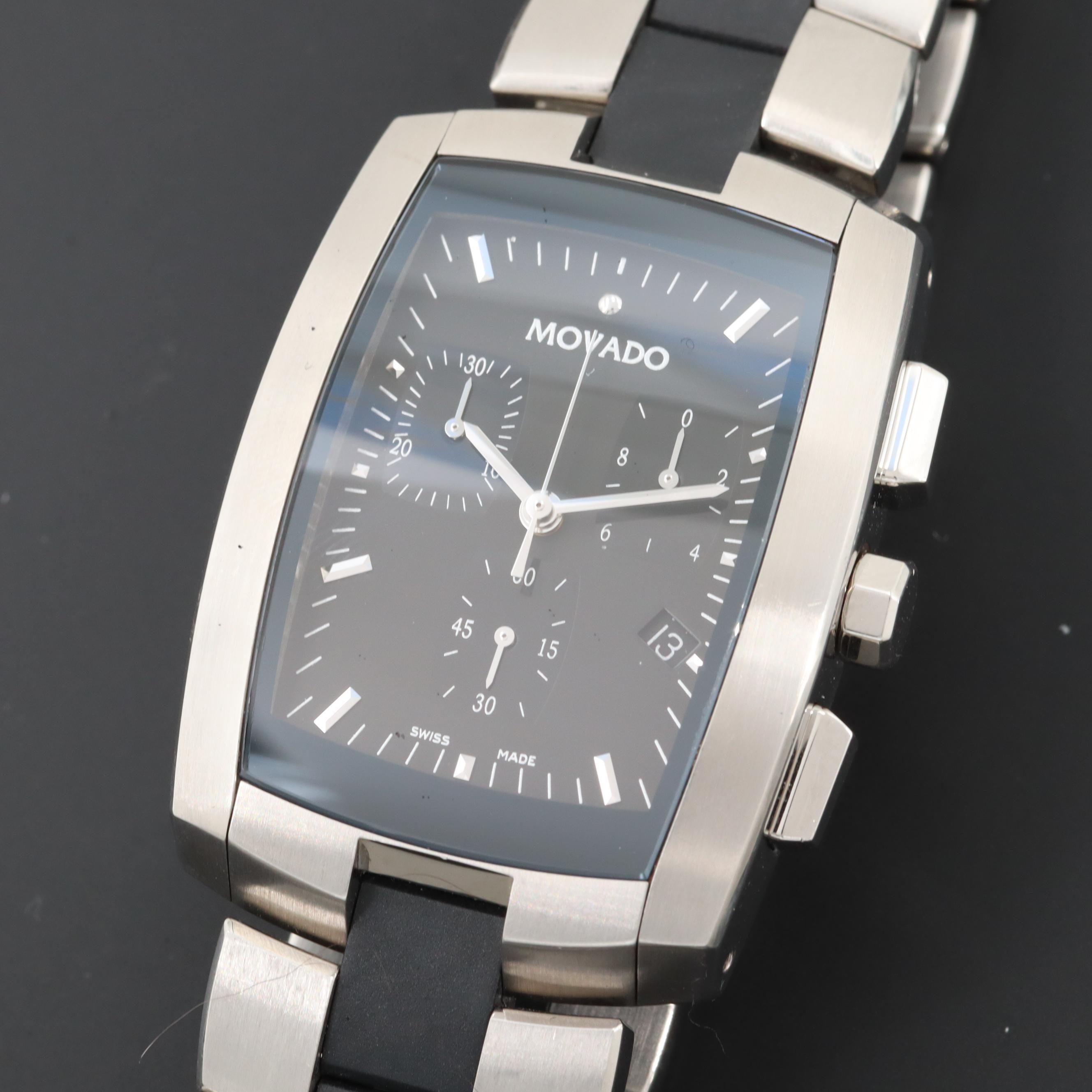 Movado Eliro Stainless Steel Quartz Chronograph Watch