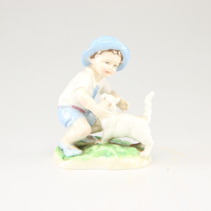 Royal Worcester "September" Porcelain Figurine, Late 20th Century