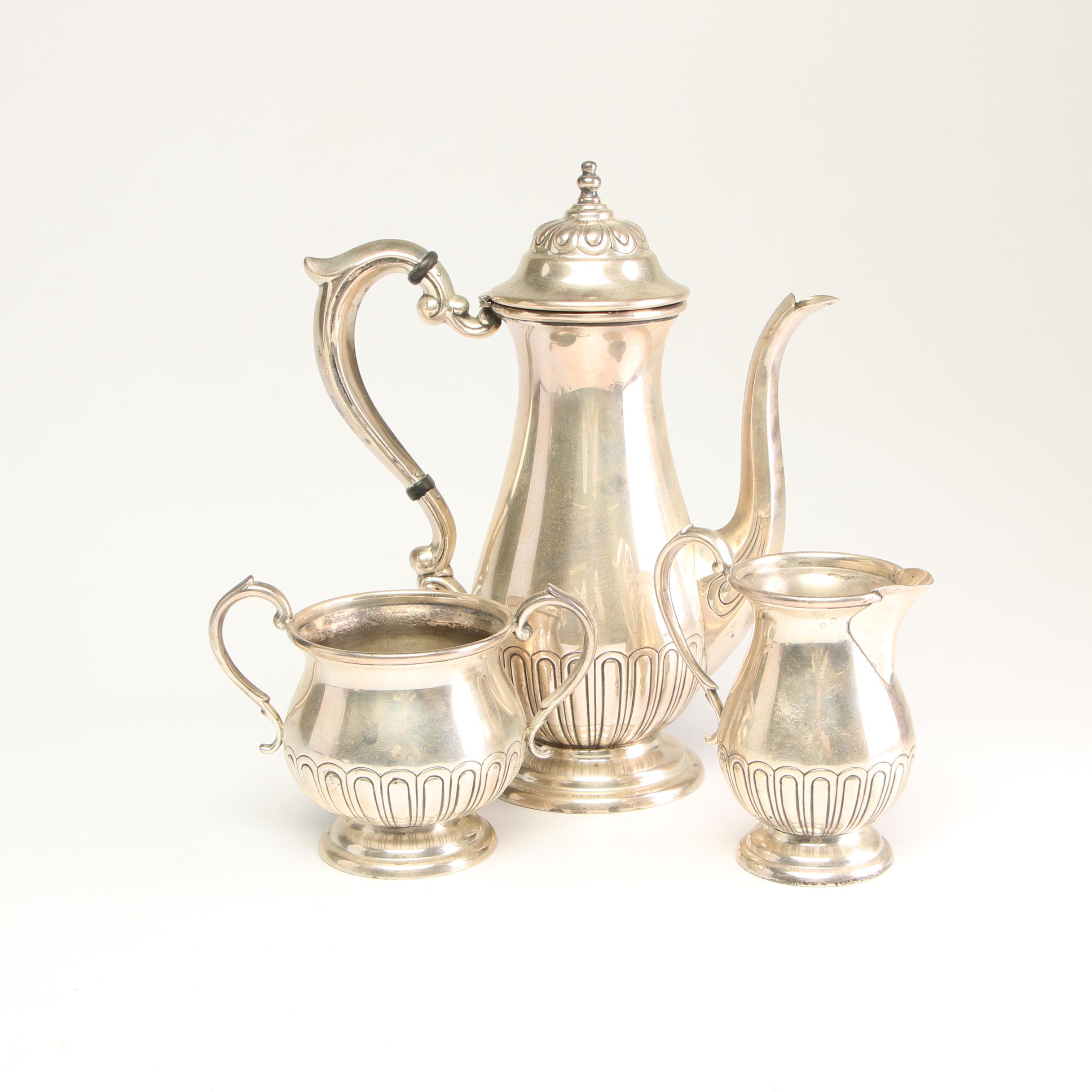 Manchester Silver Co. Hand Chased Sterling Silver Coffee Service
