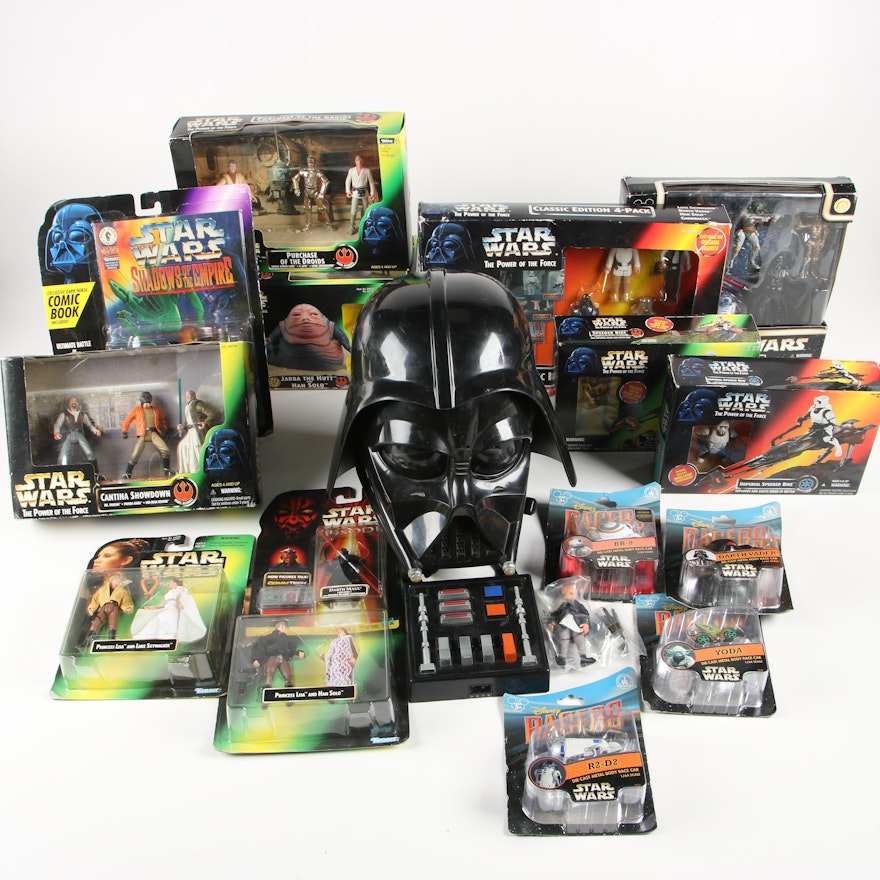 Darth Vader Helmet with Voice Box and Star Wars Action Figures