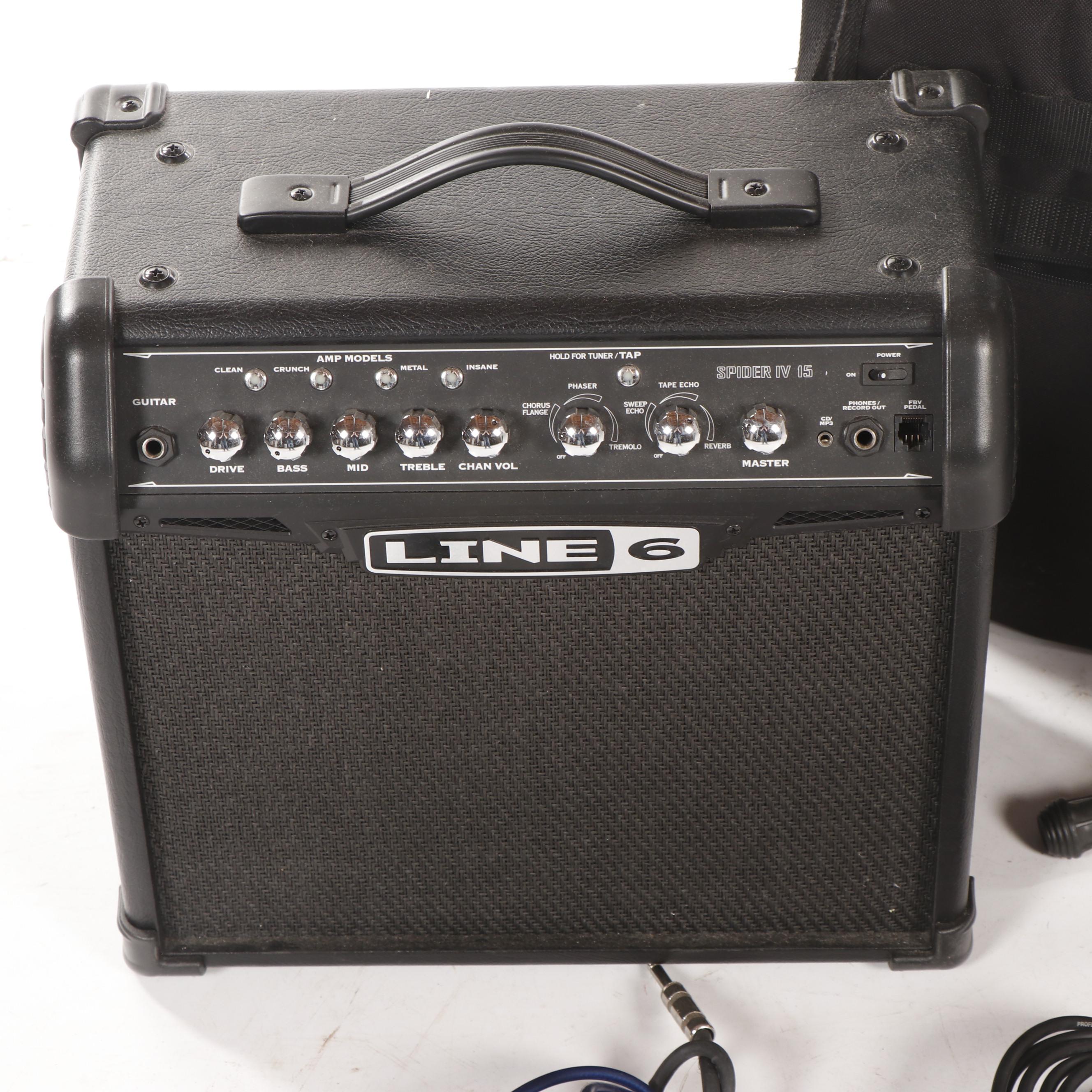 Fender "Squire" Strat Children's Guitar and Line 6 Amp