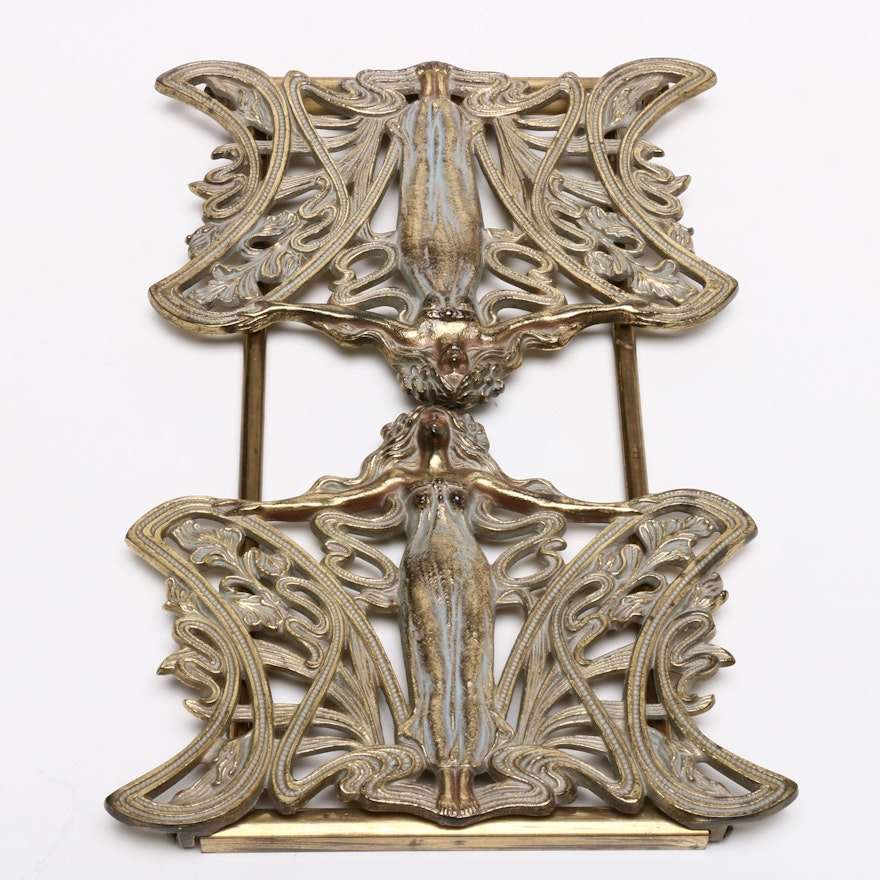Art Nouveau Style Expandable Book Rack, Mid to Late 20th Century