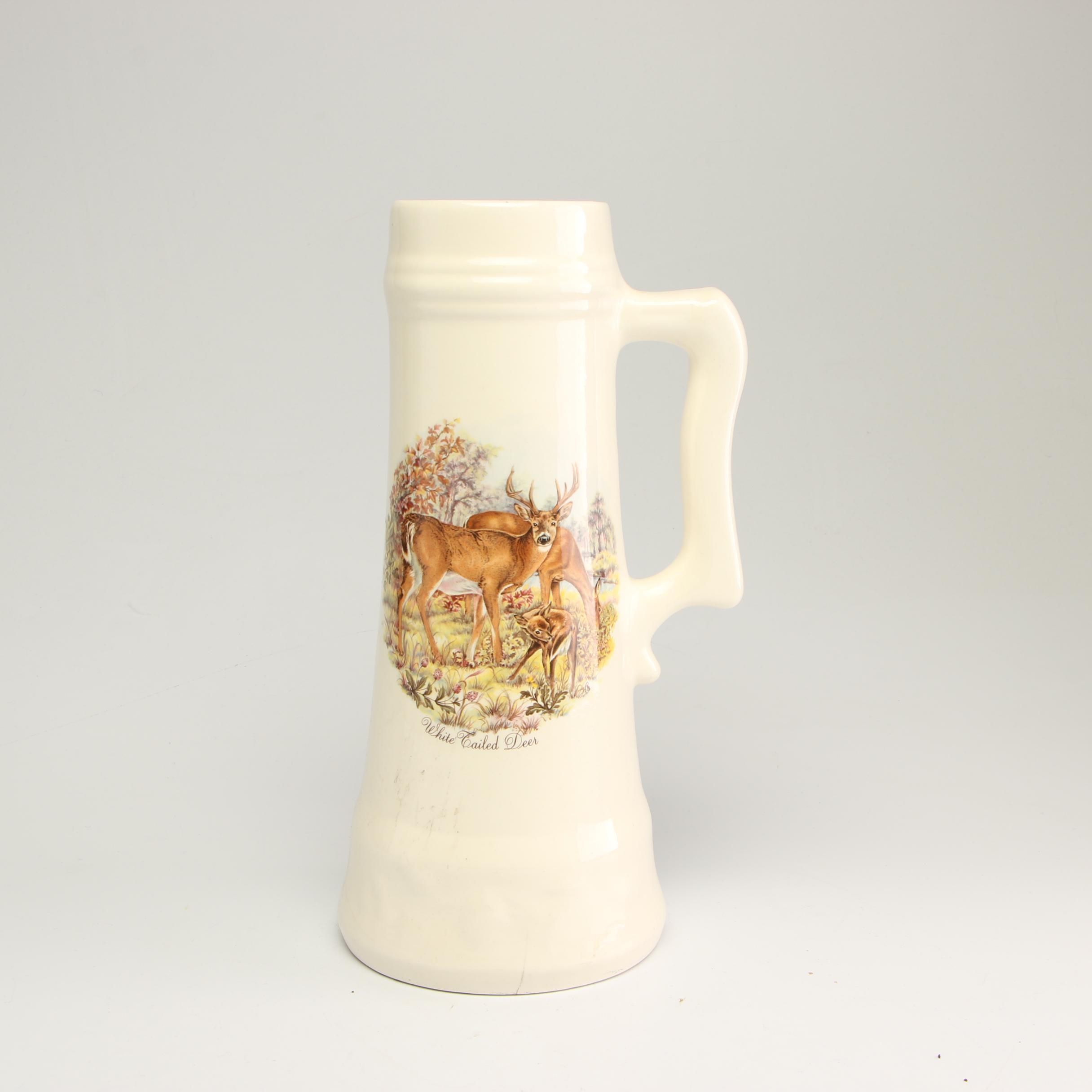 Lionstone Pottery "White Tailed Deer" Stein