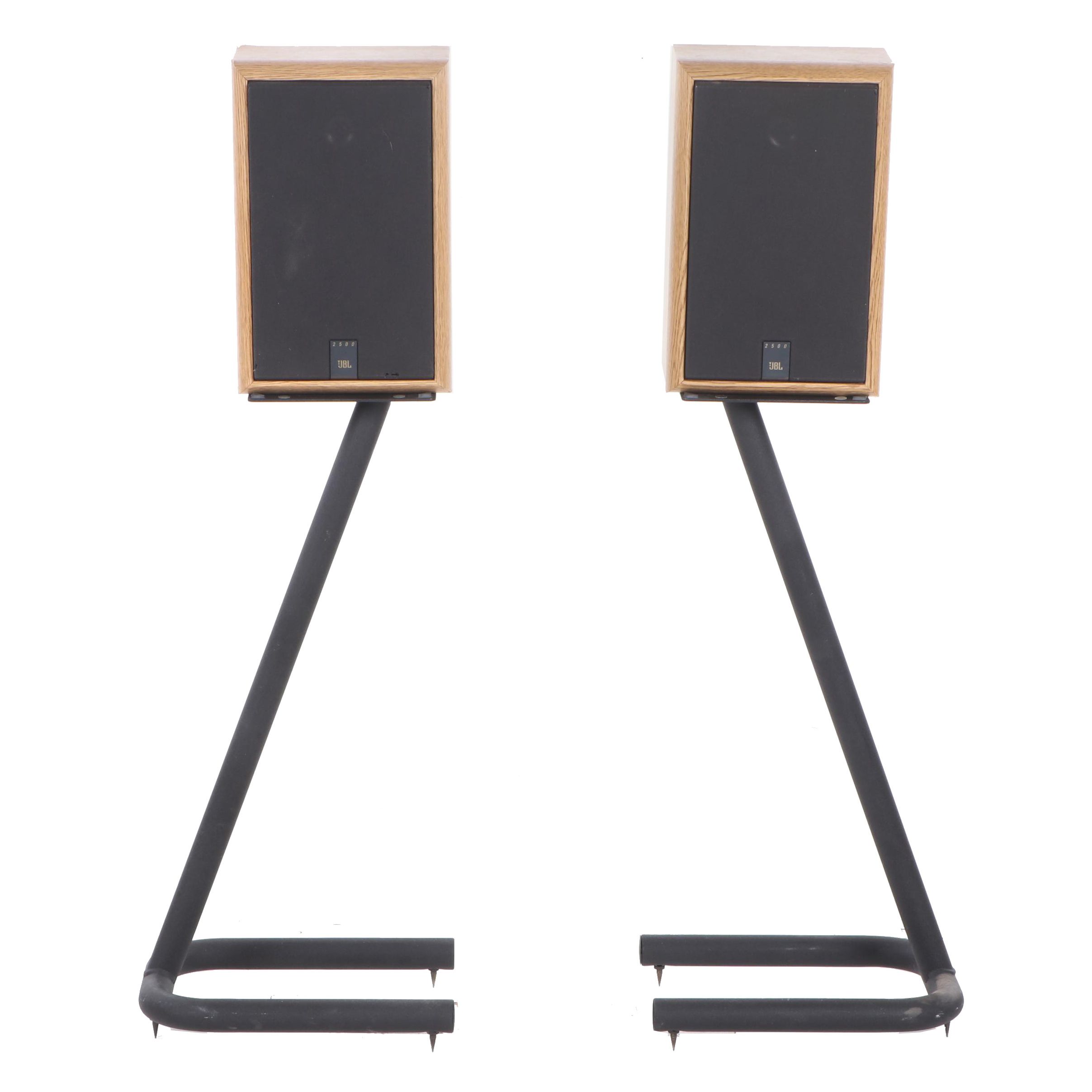 JBL Oak Loudspeakers Model 2500 on Stands, A Pair