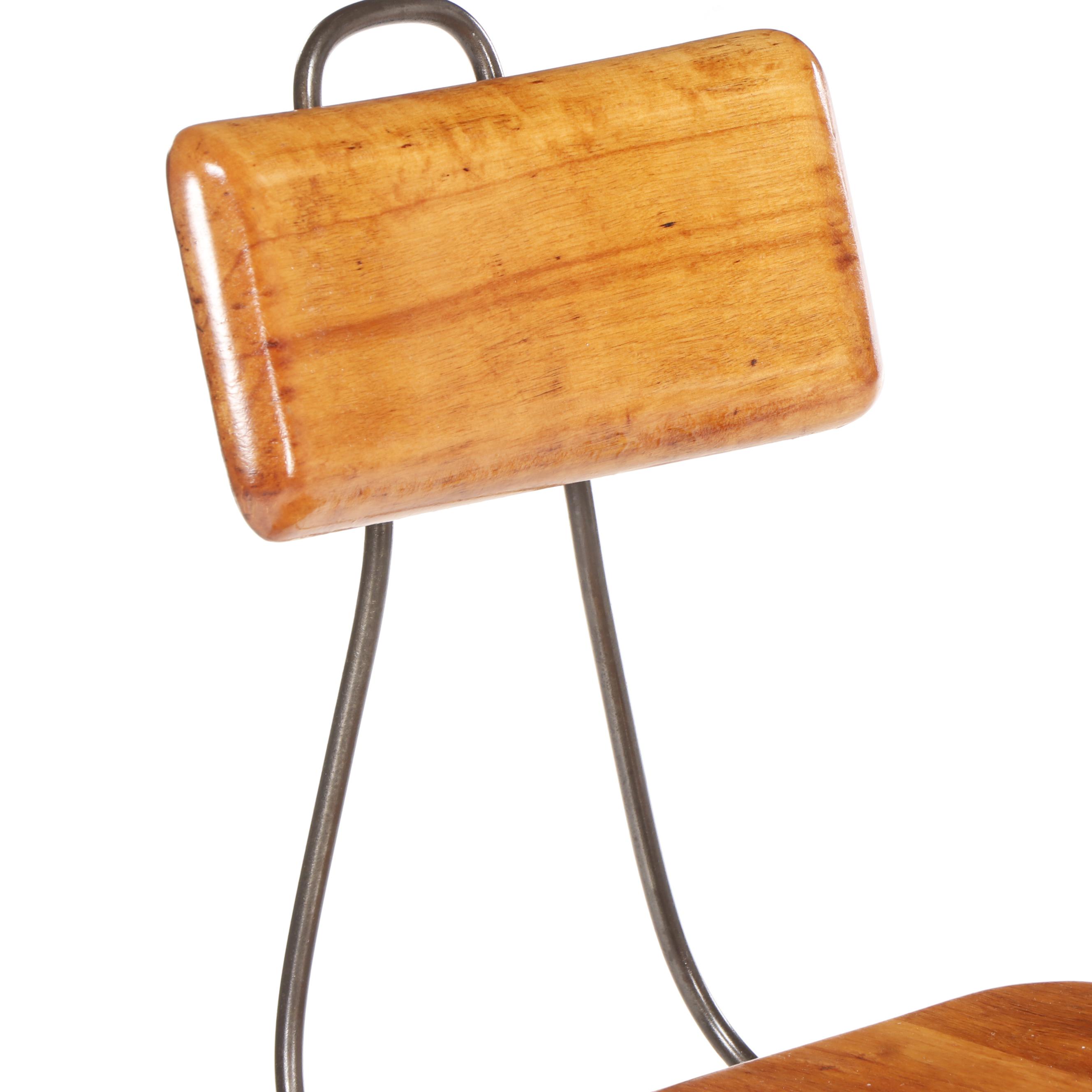 Edward I. Koenig Industrial Style "Sit-Rite" Bookshelf Chair, Circa 1920