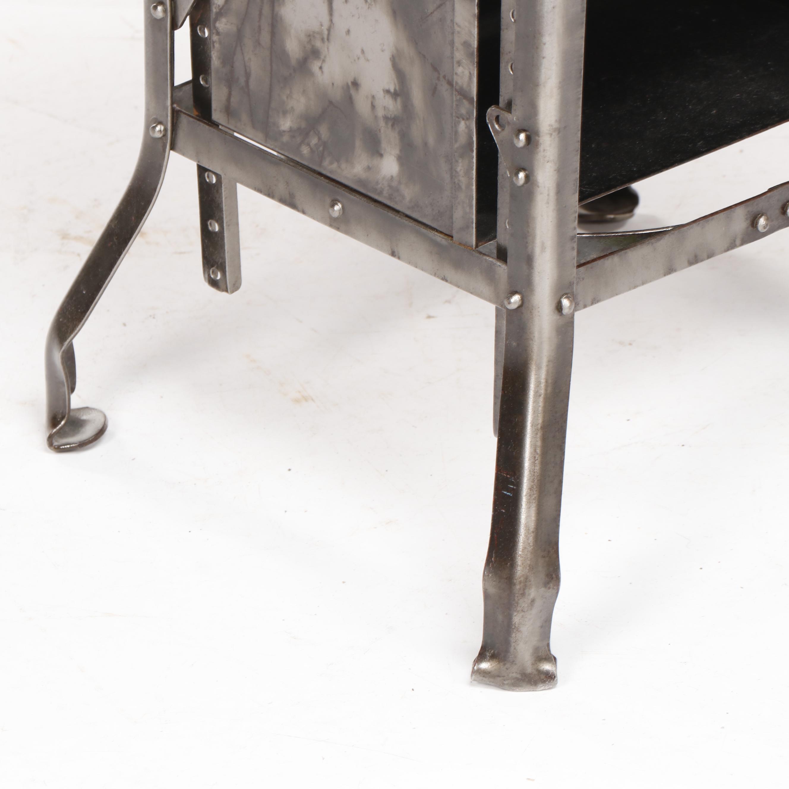 Edward I. Koenig Industrial Style "Sit-Rite" Bookshelf Chair, Circa 1920