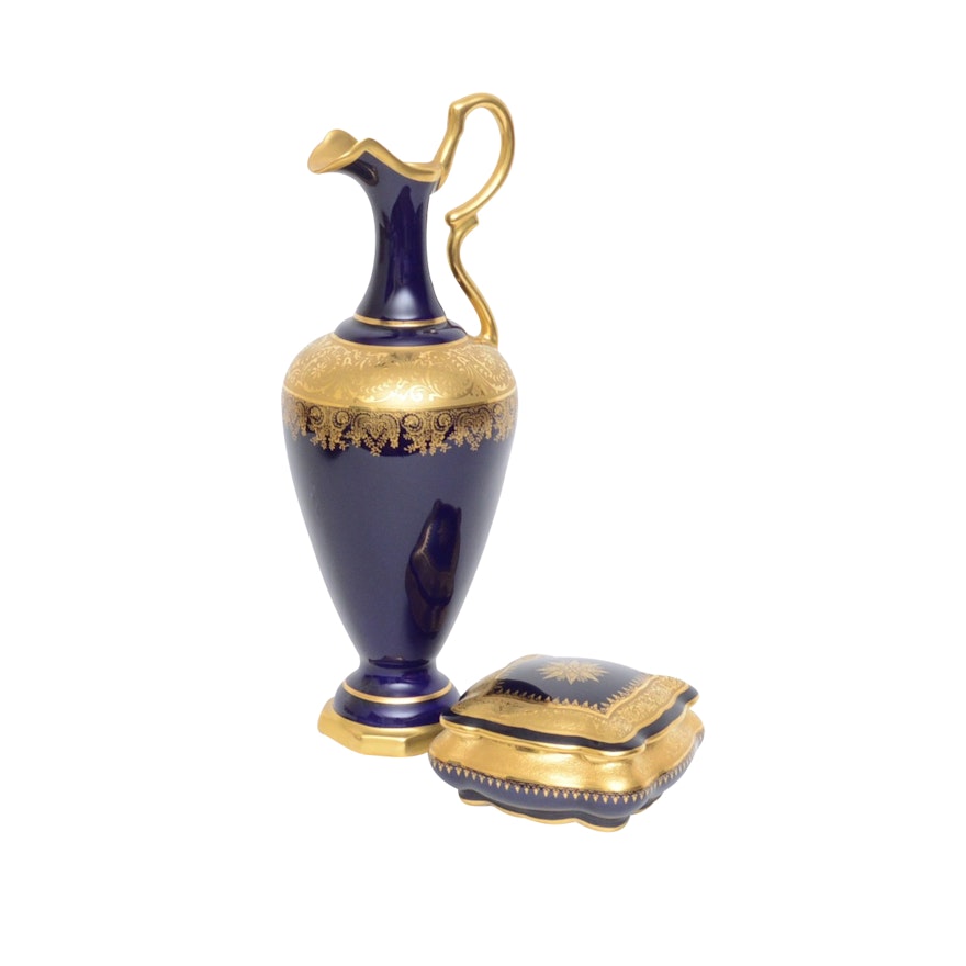 Limoges Urn Vase and Trinket Box