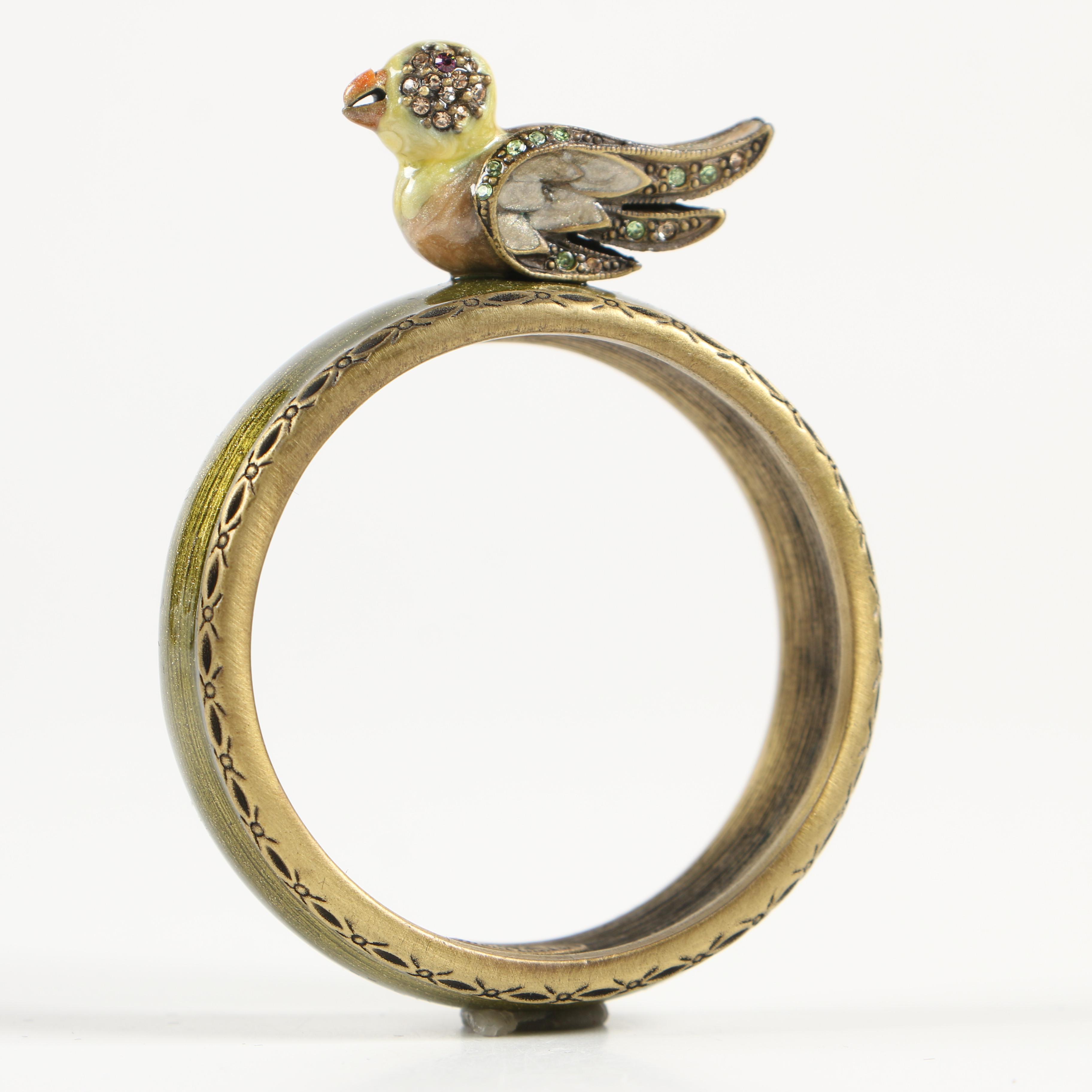 Jay Strongwater "Lill" and Bird Napkin Rings