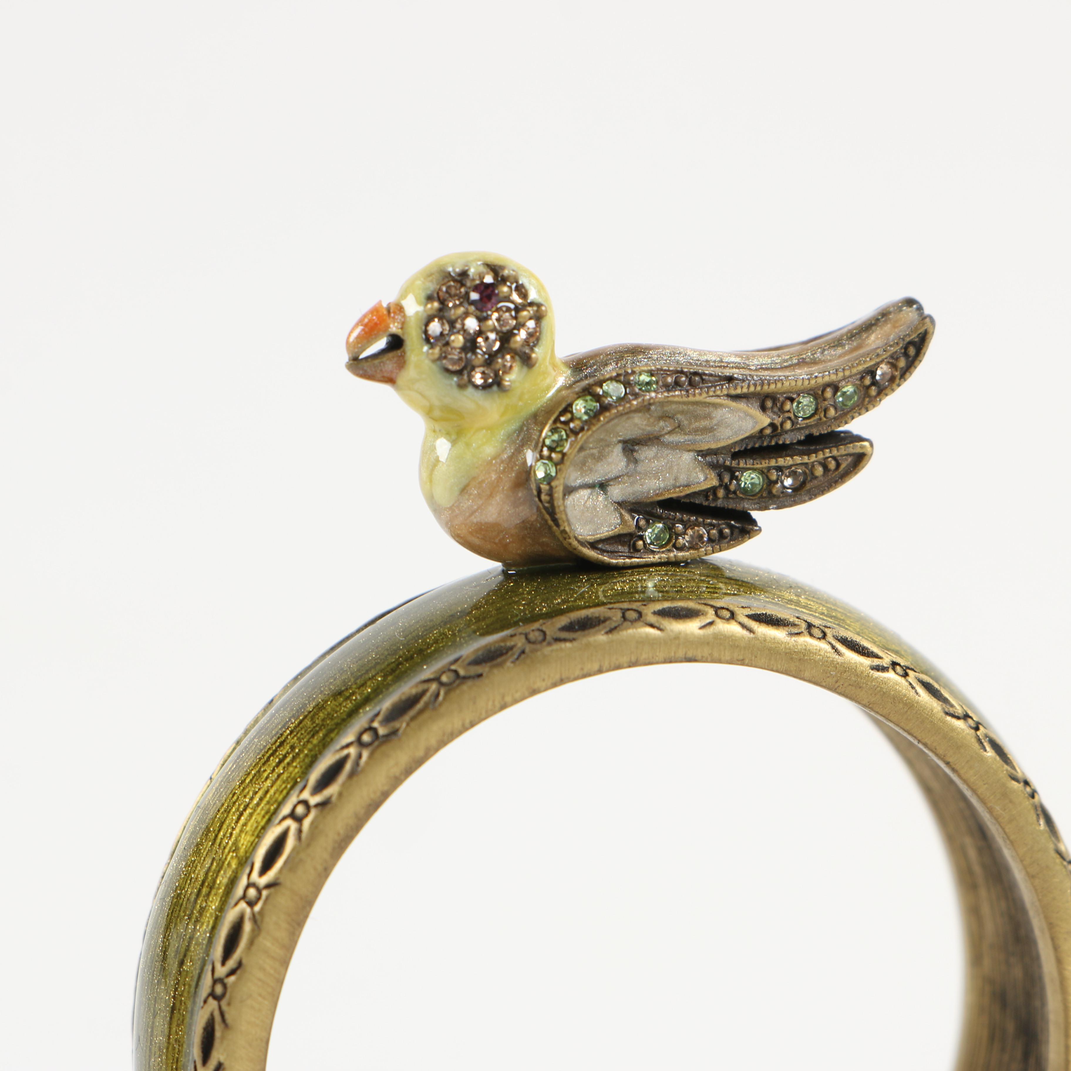 Jay Strongwater "Lill" and Bird Napkin Rings