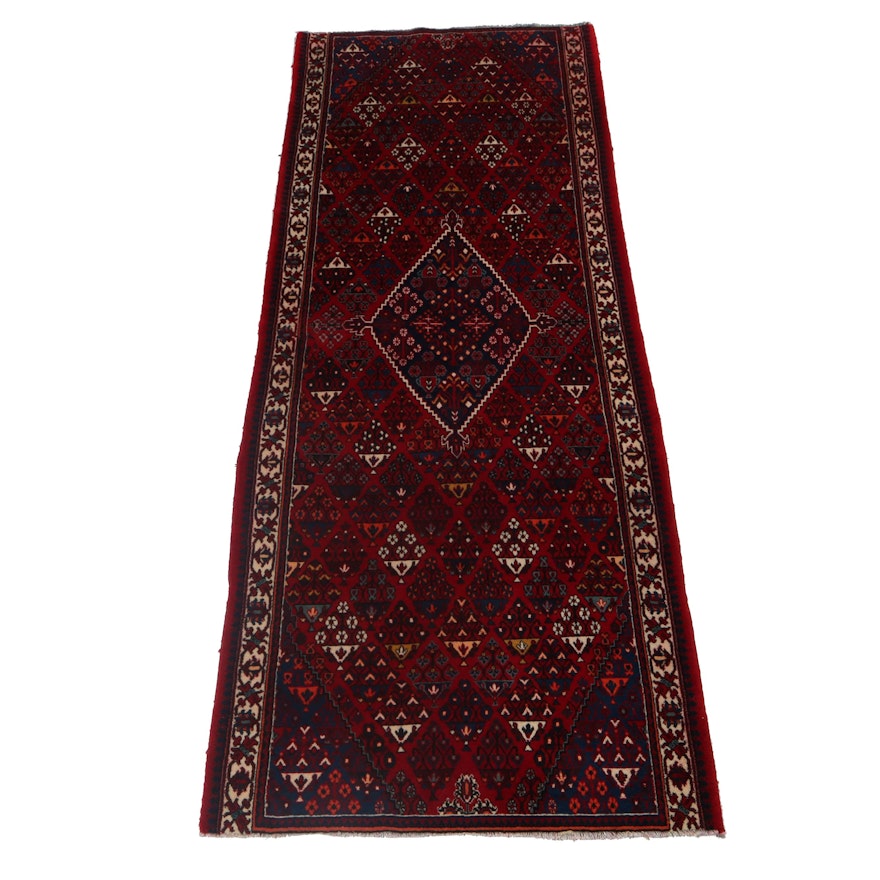 3.9' x 9.5' Hand-Knotted Persian Josheghan Wool Carpet Runner, Circa 1970s