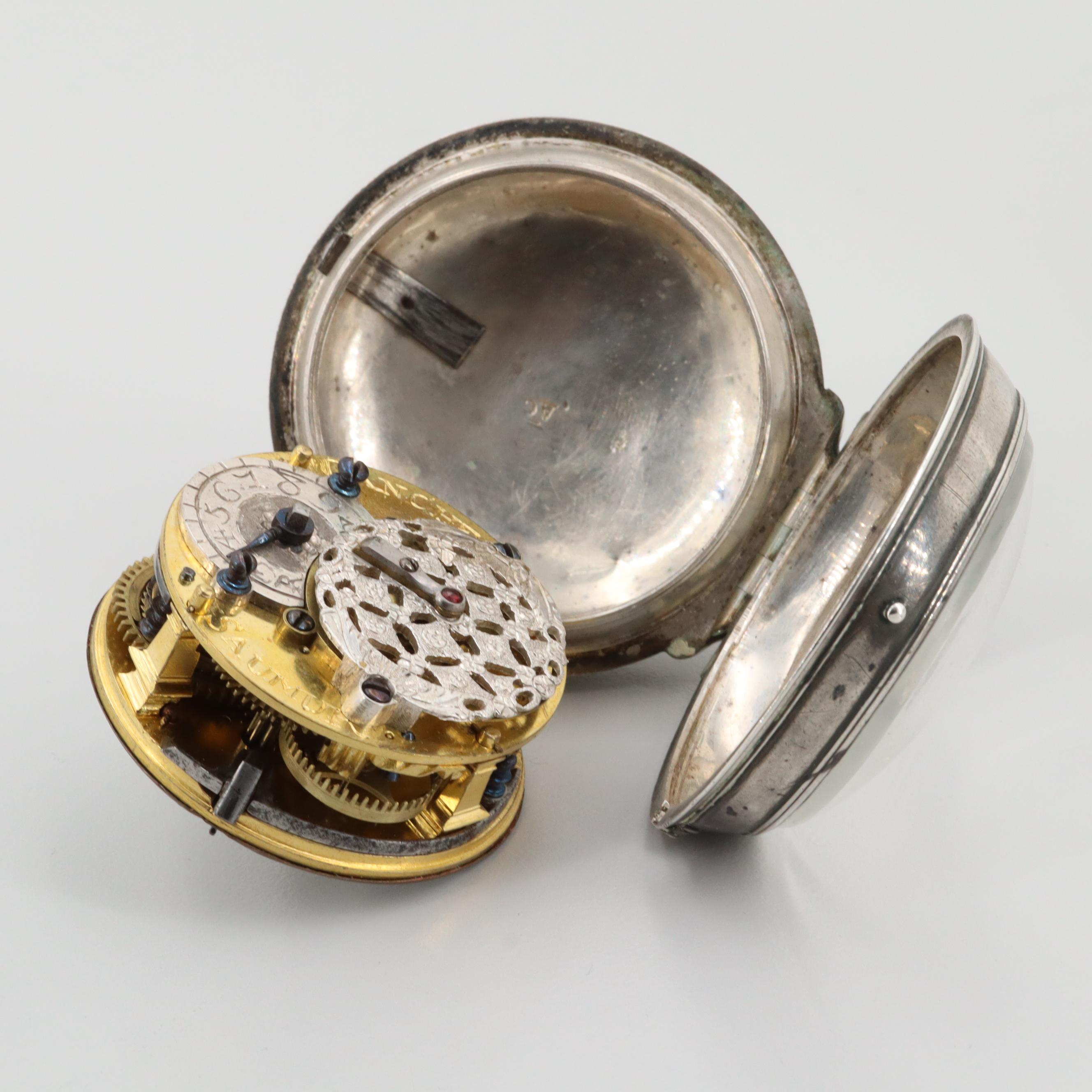 Antique French 830 Silver Pocket Watch With Onion Style Case