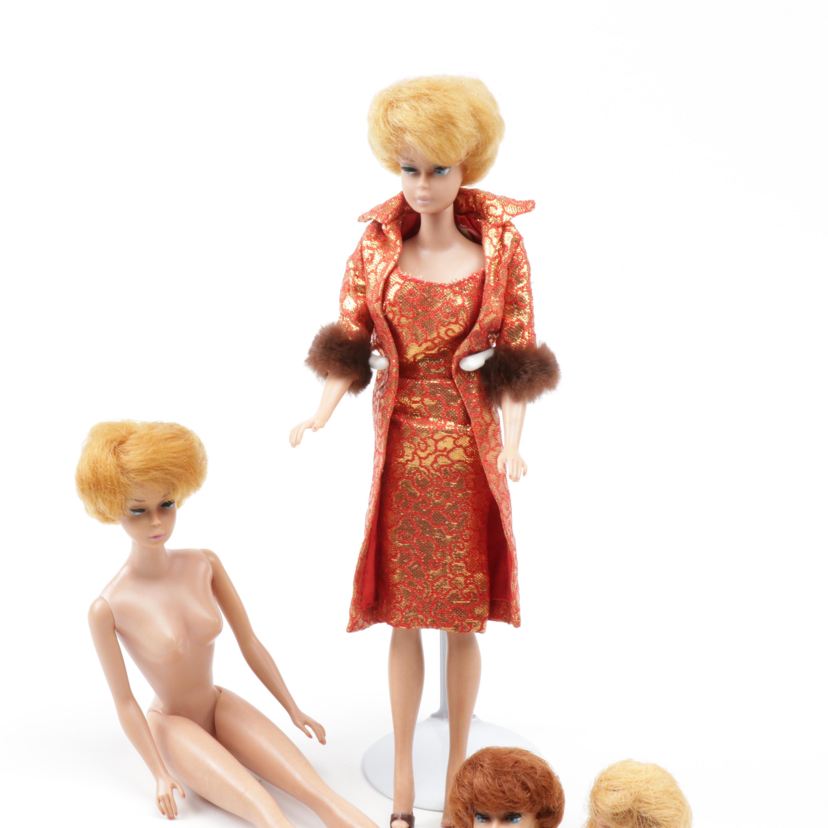 Circa 1964 Barbie "Bubblecut" Dolls with Additional Heads