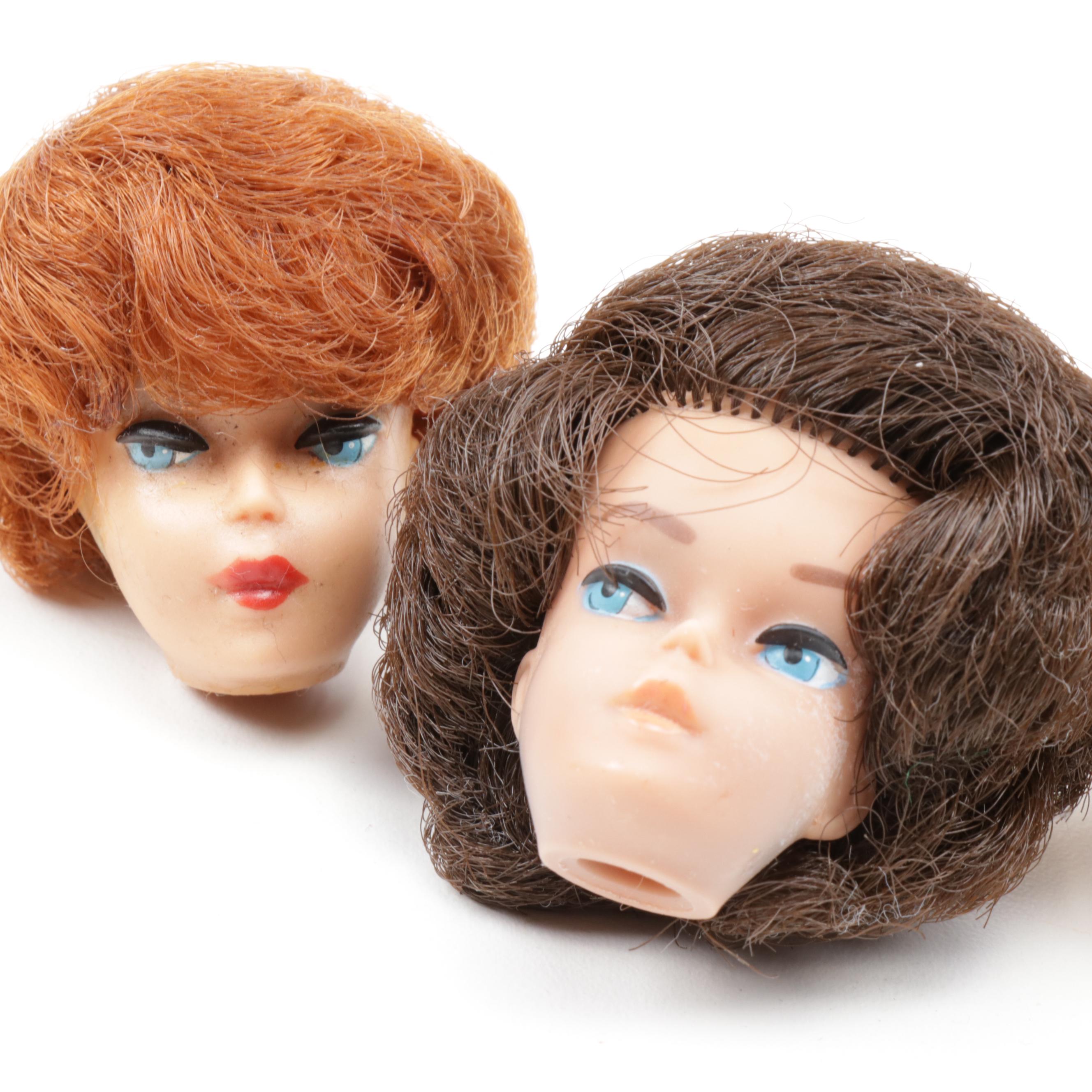 Circa 1964 Barbie "Bubblecut" Dolls with Additional Heads