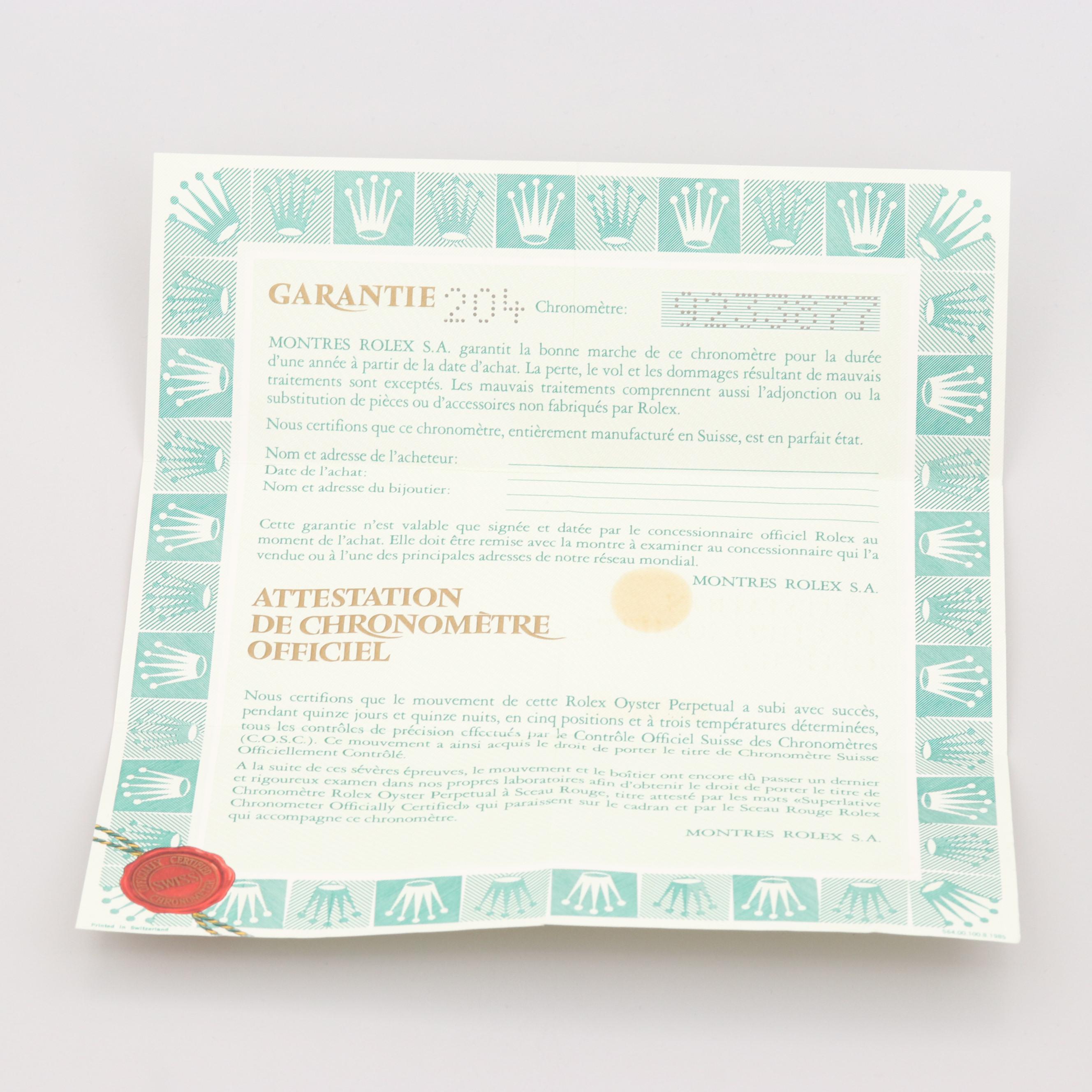 Rolex Datejust 18K Yellow Gold, Diamond and Emerald Automatic Watch, 1986