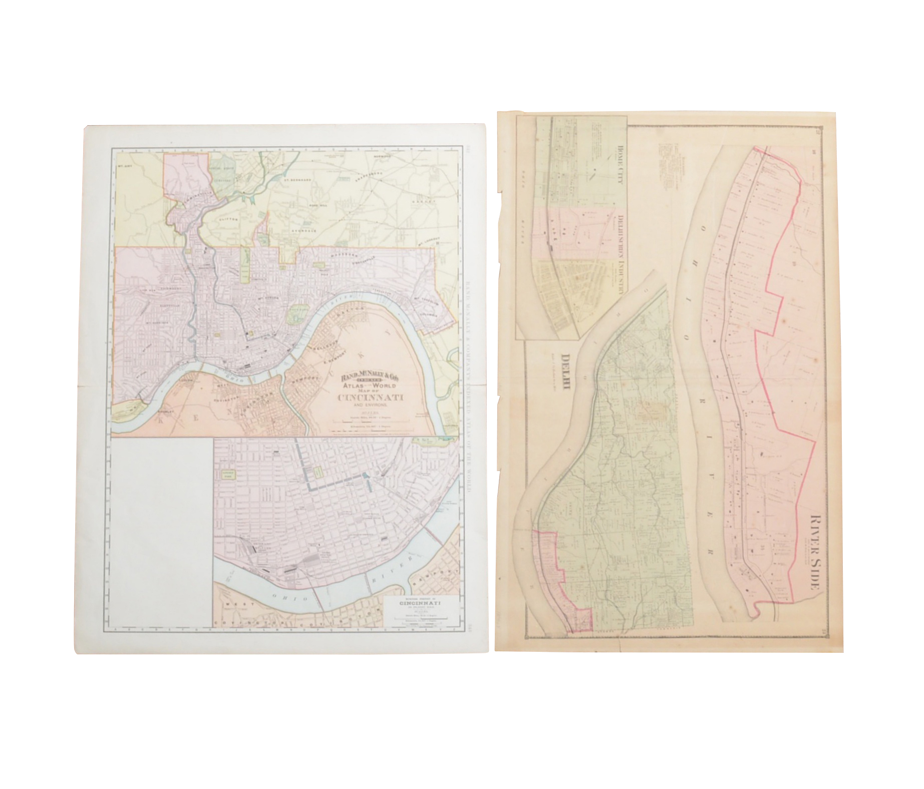Cincinnati and Delhi Maps