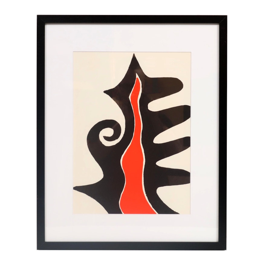 Alexander Calder Color Lithograph "Le Chasse Neige" for "Derrière le Miroir"