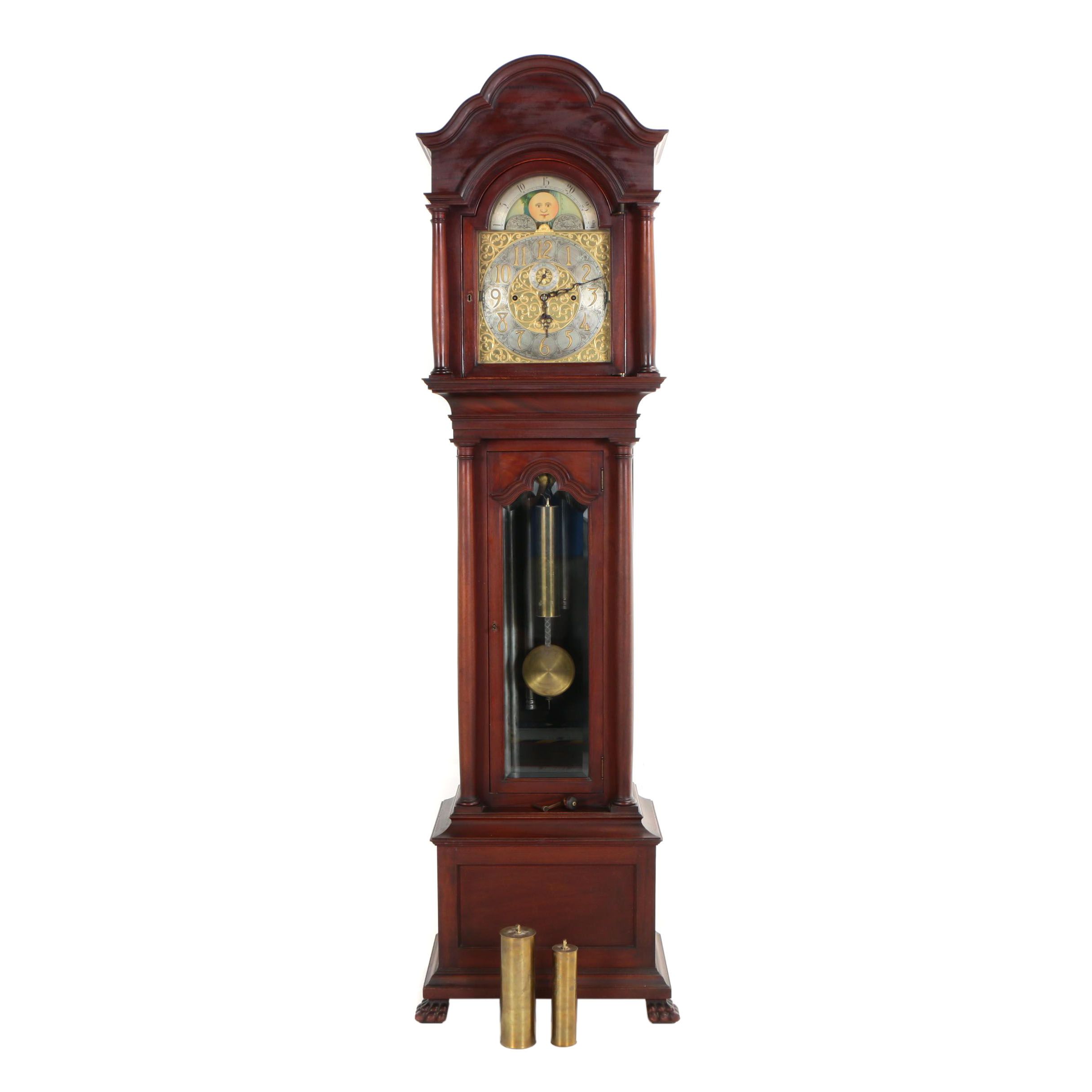 Herschede Hall Clock Co., Mahogany Tall Case Clock, Early 20th Century