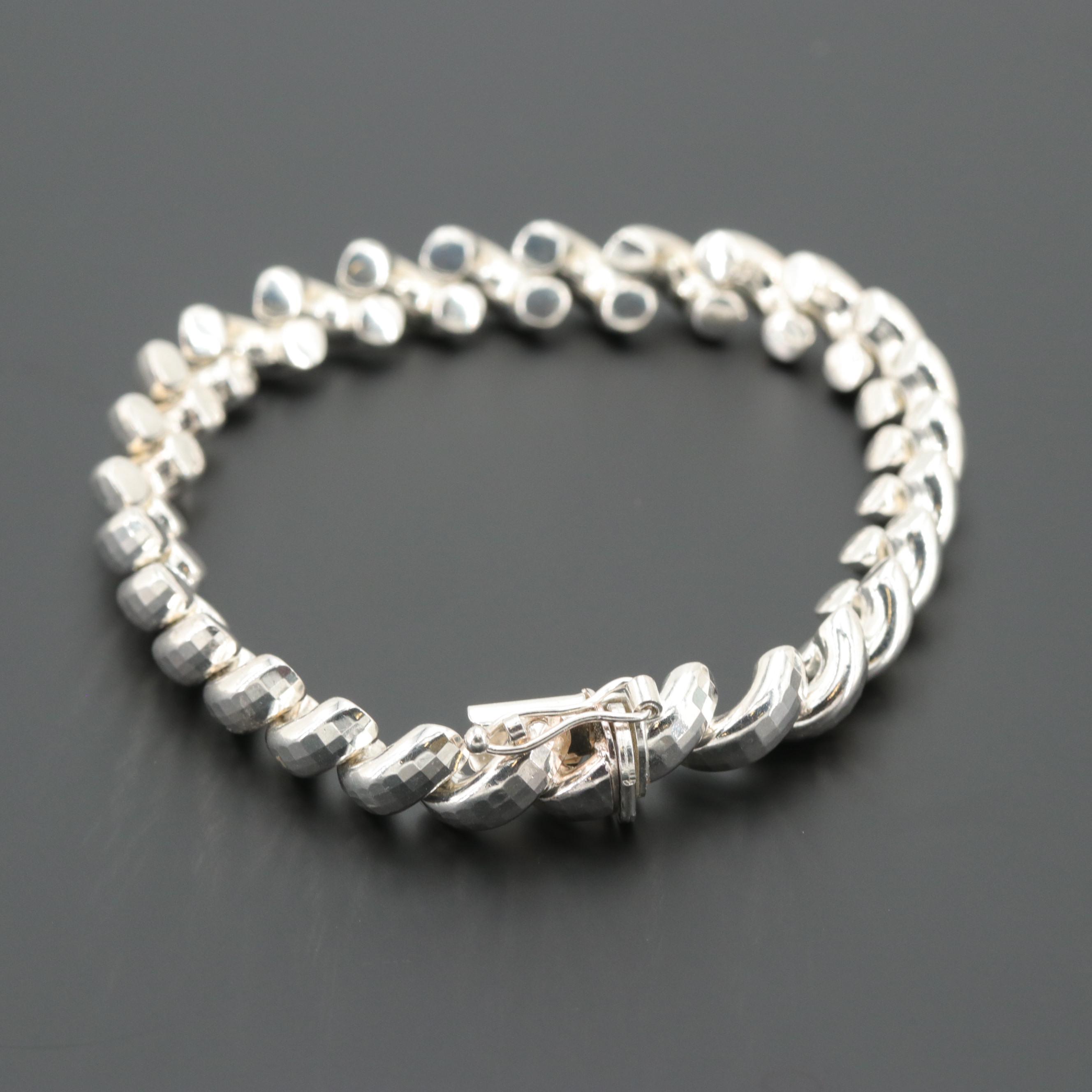 Sterling Silver Faceted San Marco Bracelet