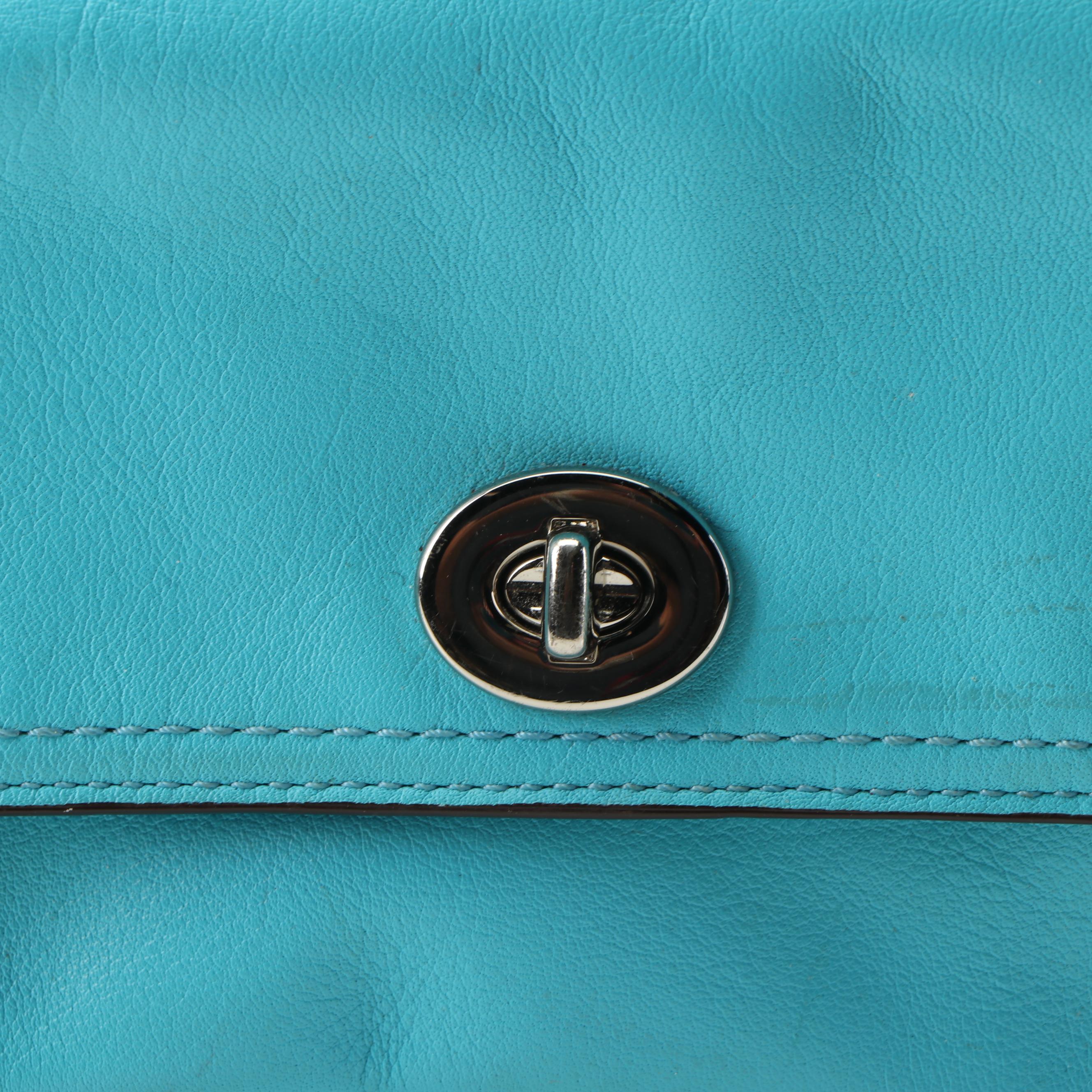 Coach New York Legacy Courtenay Robin Egg Blue Leather Hobo Crossbody Bag