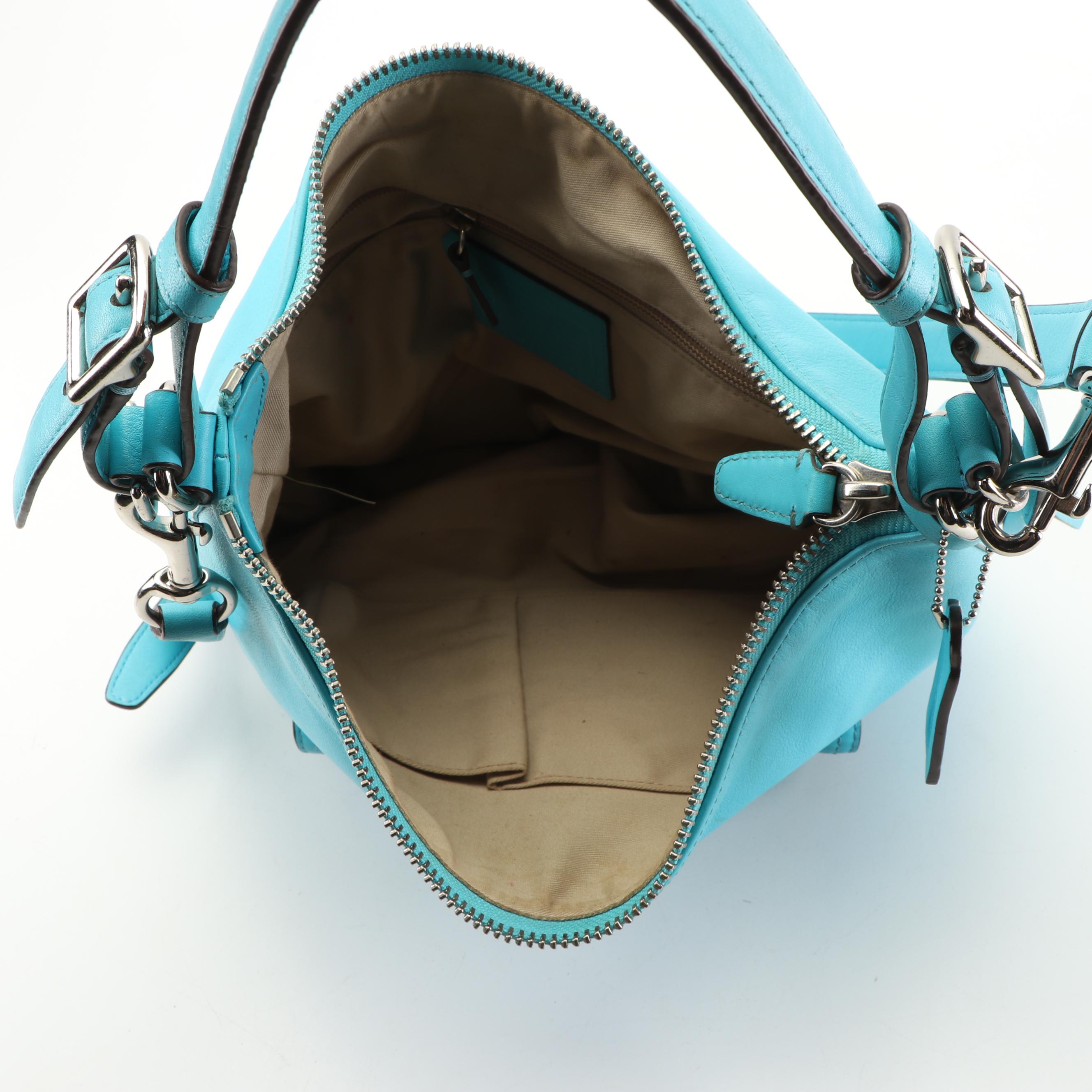 Coach New York Legacy Courtenay Robin Egg Blue Leather Hobo Crossbody Bag