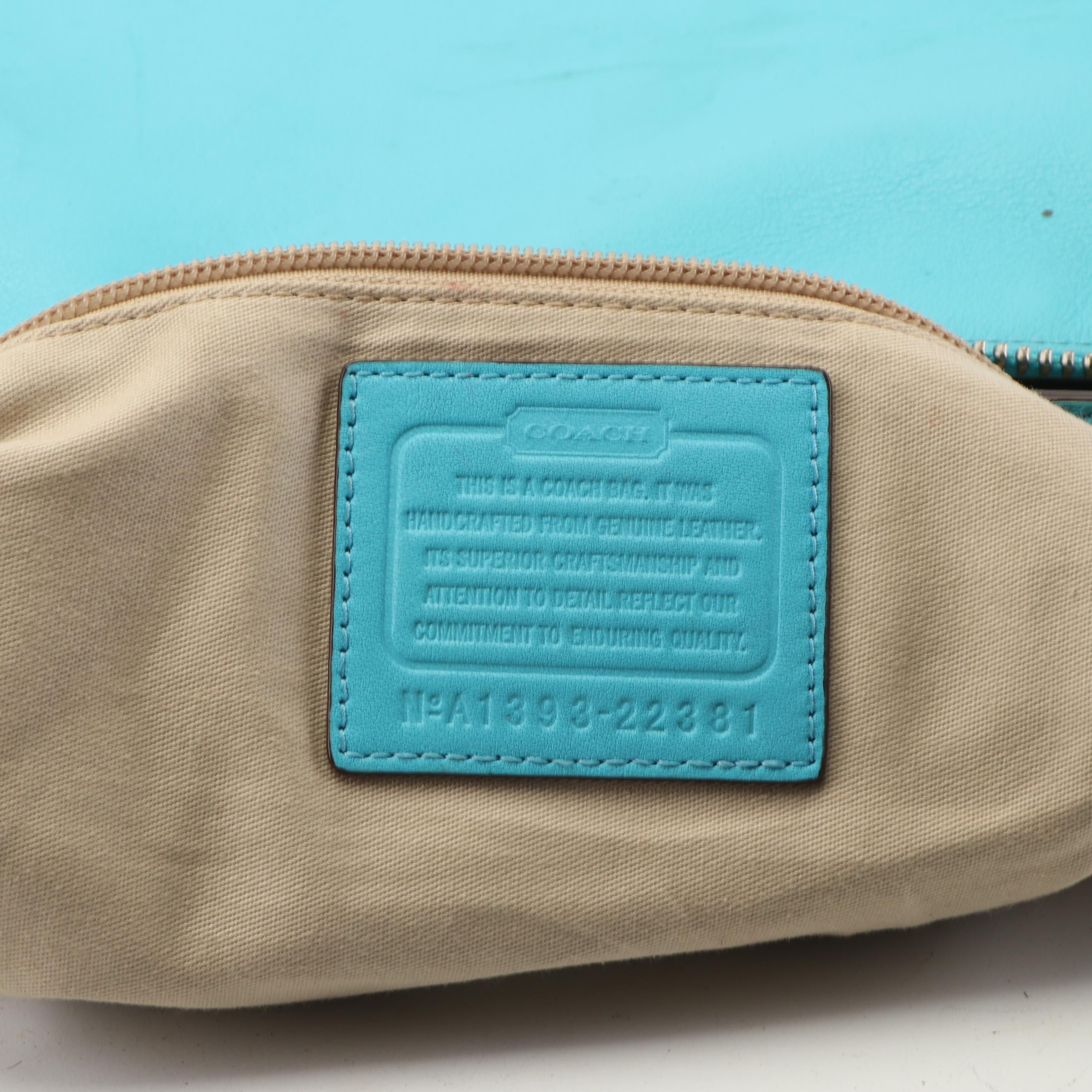 Coach New York Legacy Courtenay Robin Egg Blue Leather Hobo Crossbody Bag