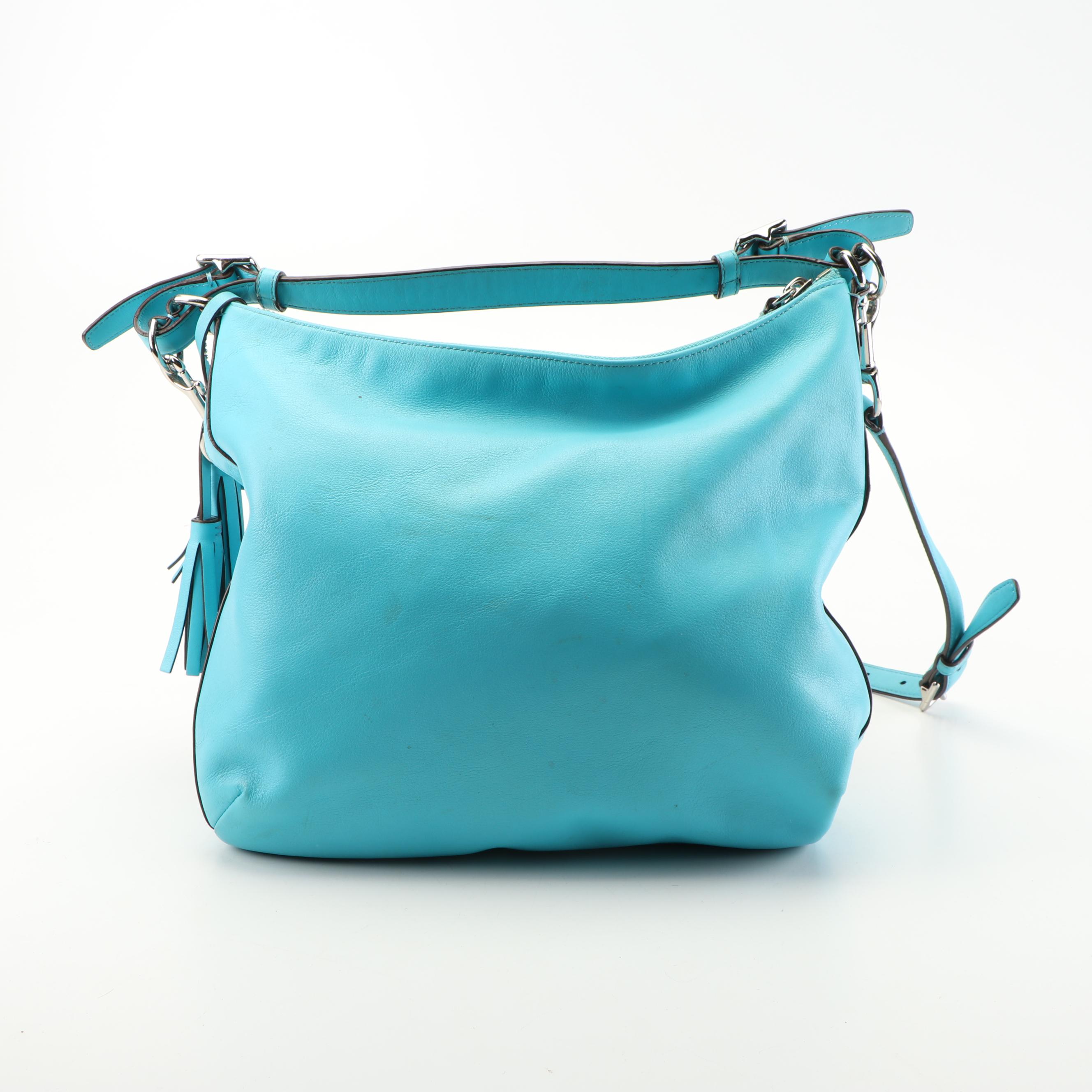 Coach New York Legacy Courtenay Robin Egg Blue Leather Hobo Crossbody Bag