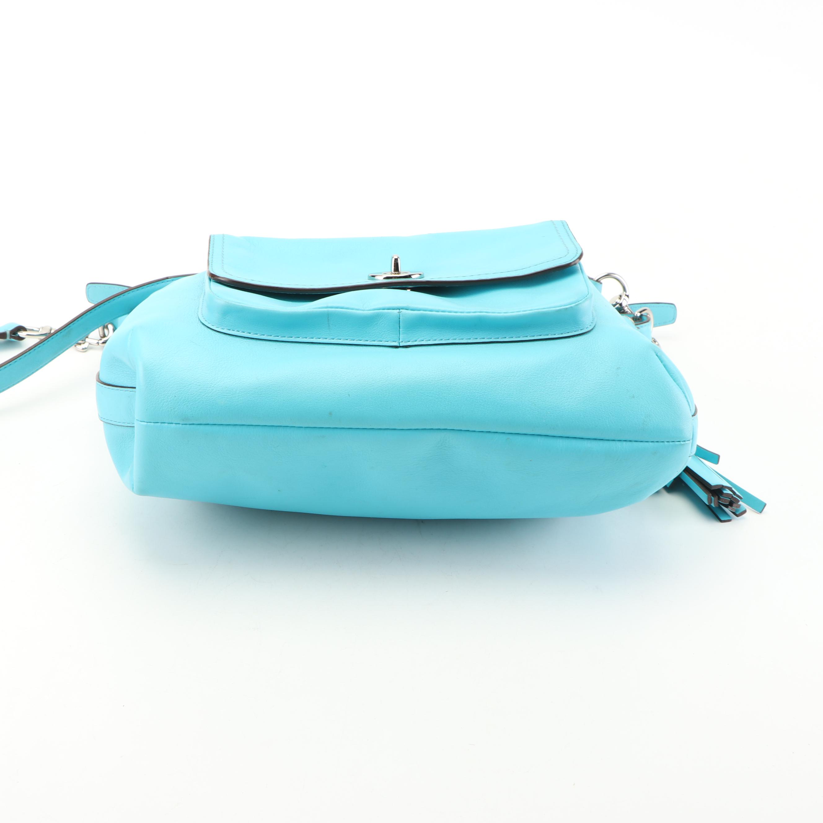 Coach New York Legacy Courtenay Robin Egg Blue Leather Hobo Crossbody Bag
