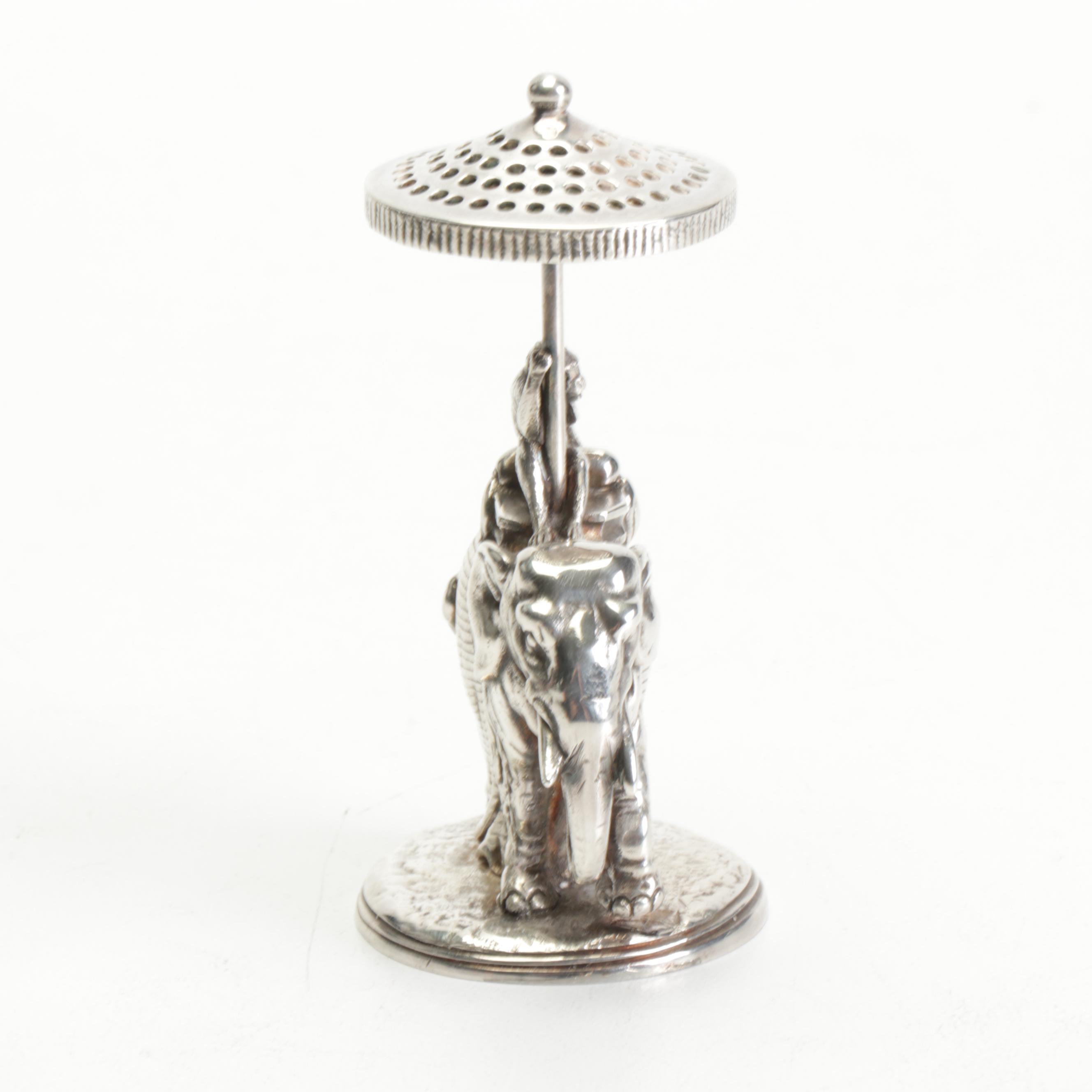 Christofle Monkey Riding Elephant Toothpick Holder