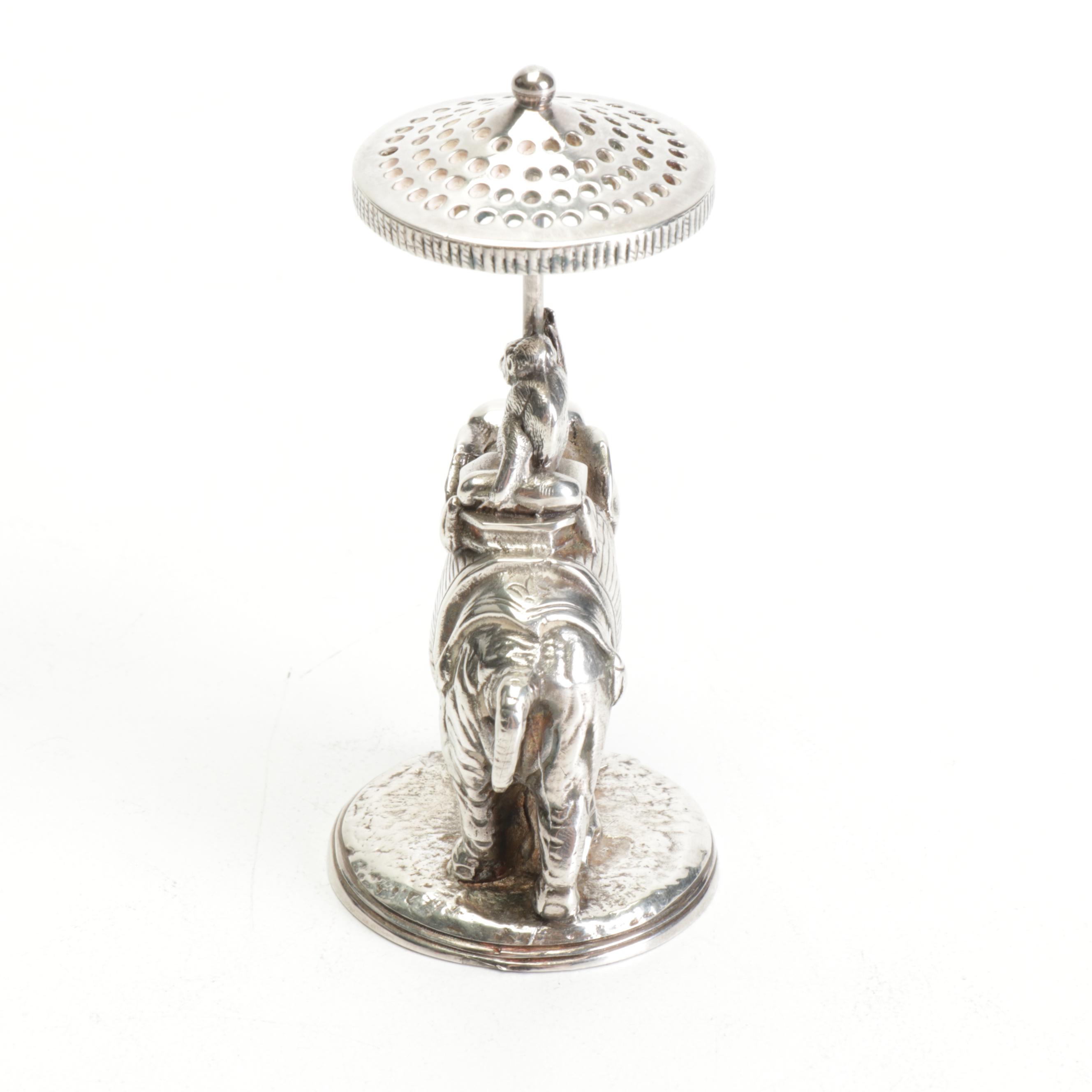 Christofle Monkey Riding Elephant Toothpick Holder