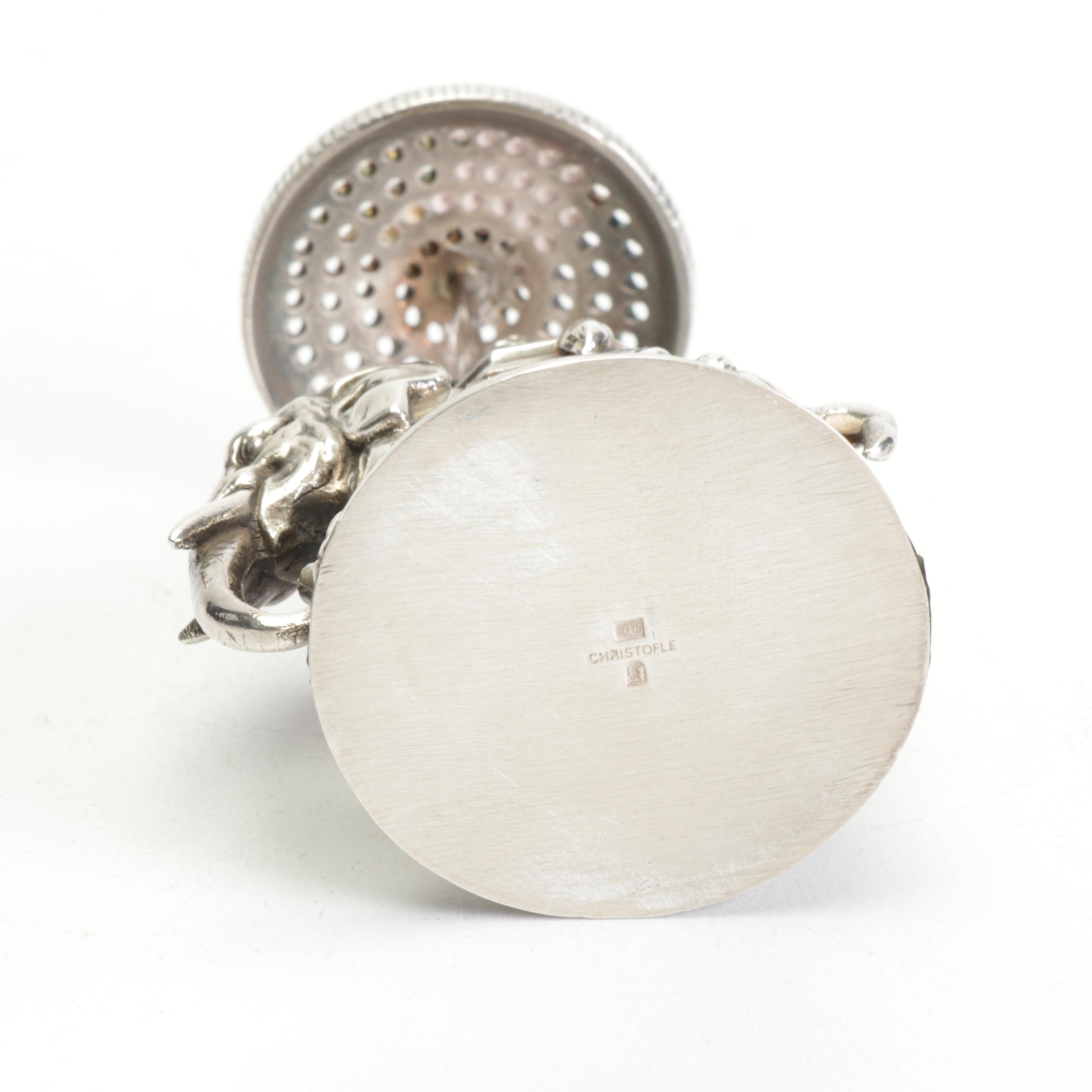 Christofle Monkey Riding Elephant Toothpick Holder