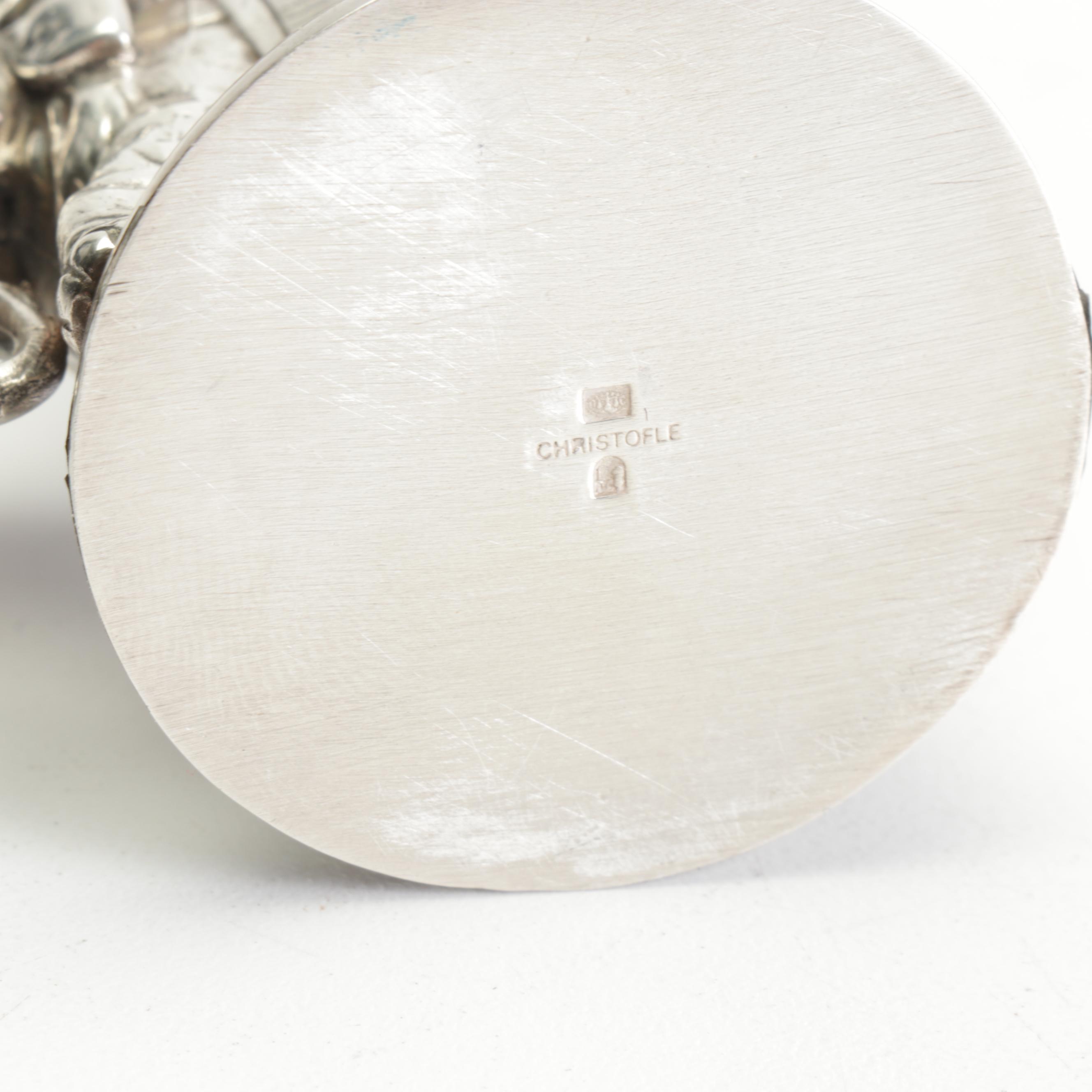 Christofle Monkey Riding Elephant Toothpick Holder