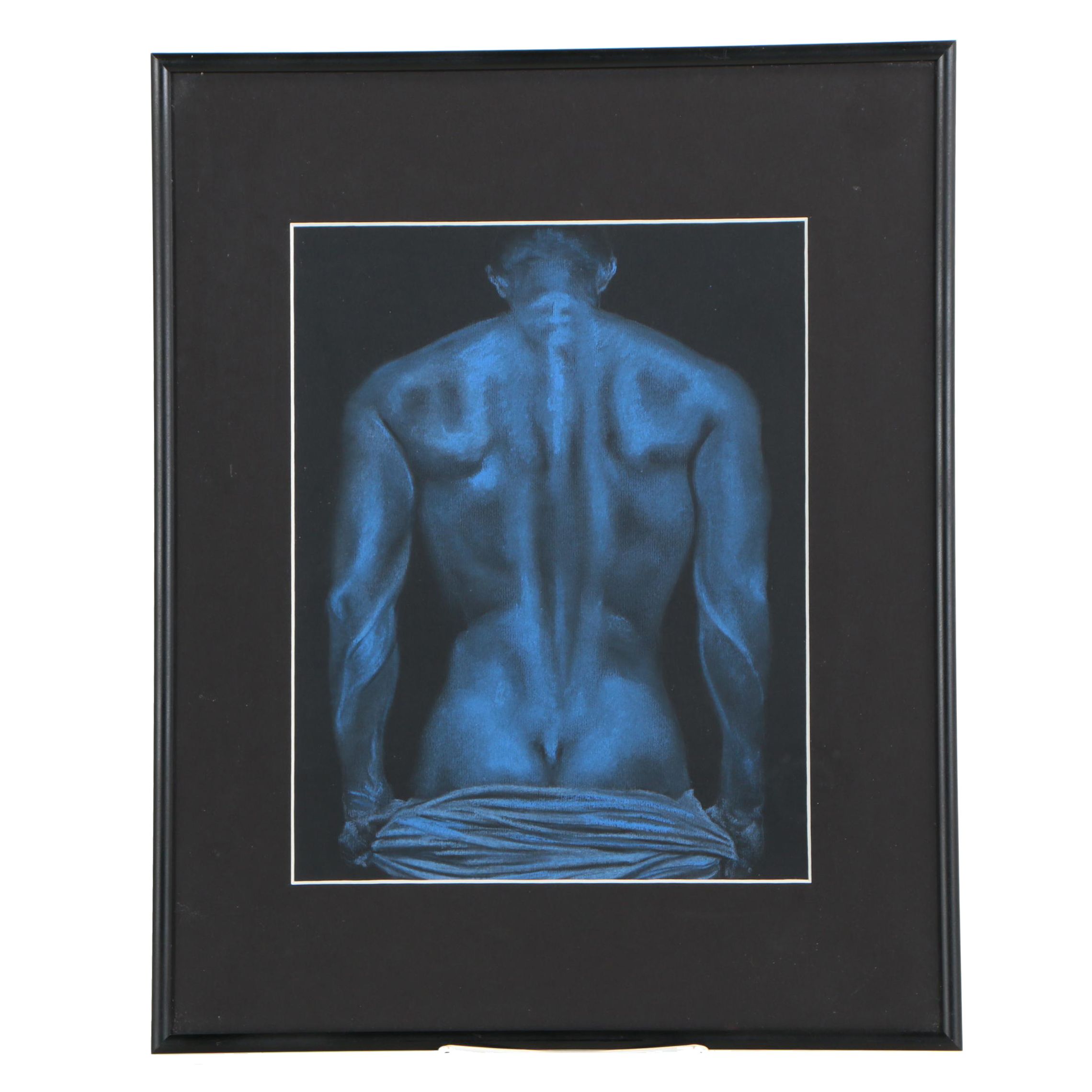 Pastel Drawing of Nude Male