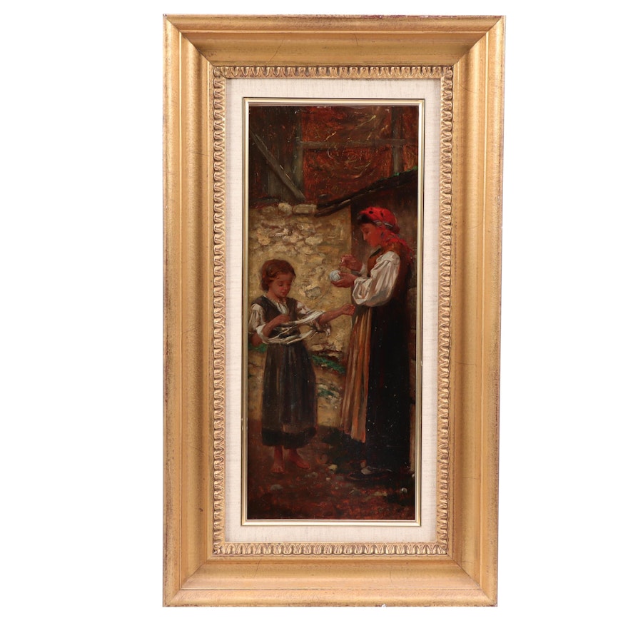 Eugene Benson Oil Painting of Italian Scene
