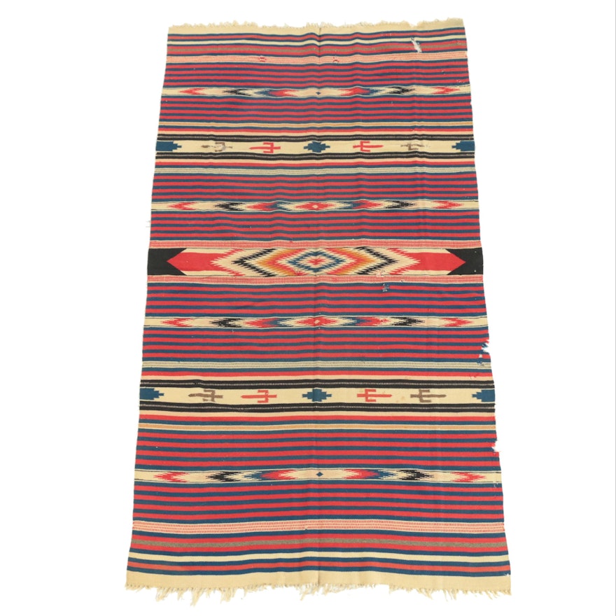 Handwoven Tribal Geometric Wool Kilim