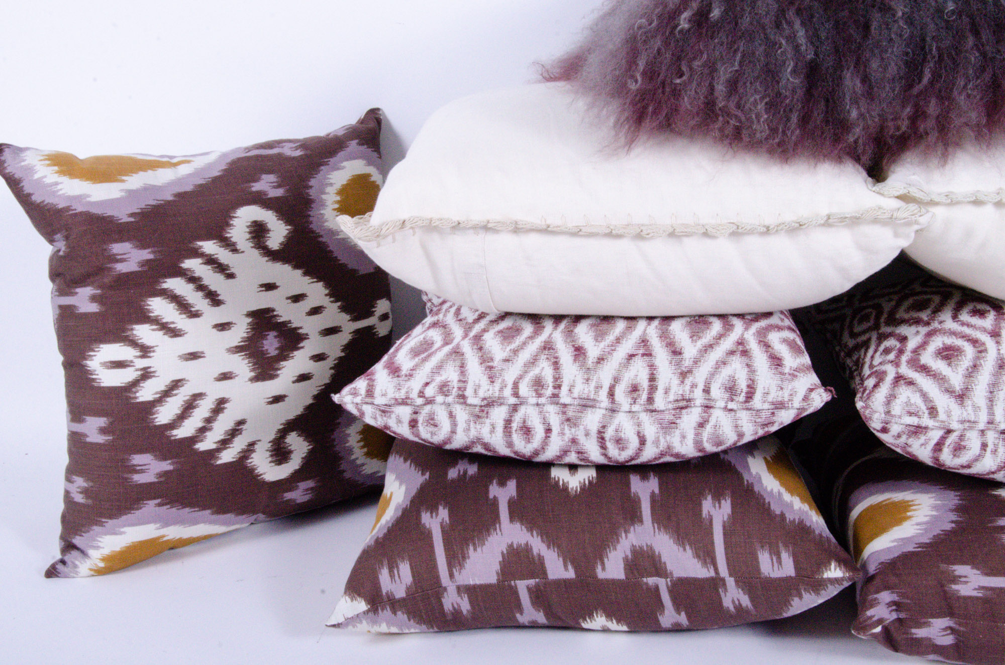 Decorative Fabric Accent Pillows and Throw Blanket