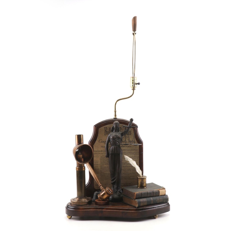 "Lady Justice" Legal Themed Figural Table Lamp