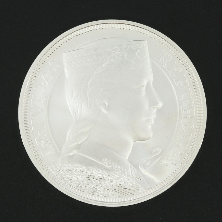 2012 Latvia Bank of Latvia 90th Anniversary Commemorative 5 Lati Silver Coin