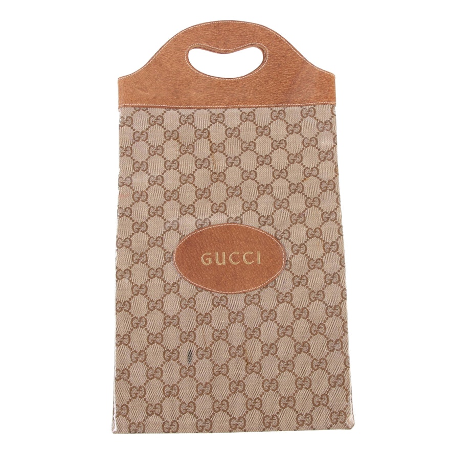 Gucci Wine Tote in GG Waterproof Coated Canvas, Late 20th Century